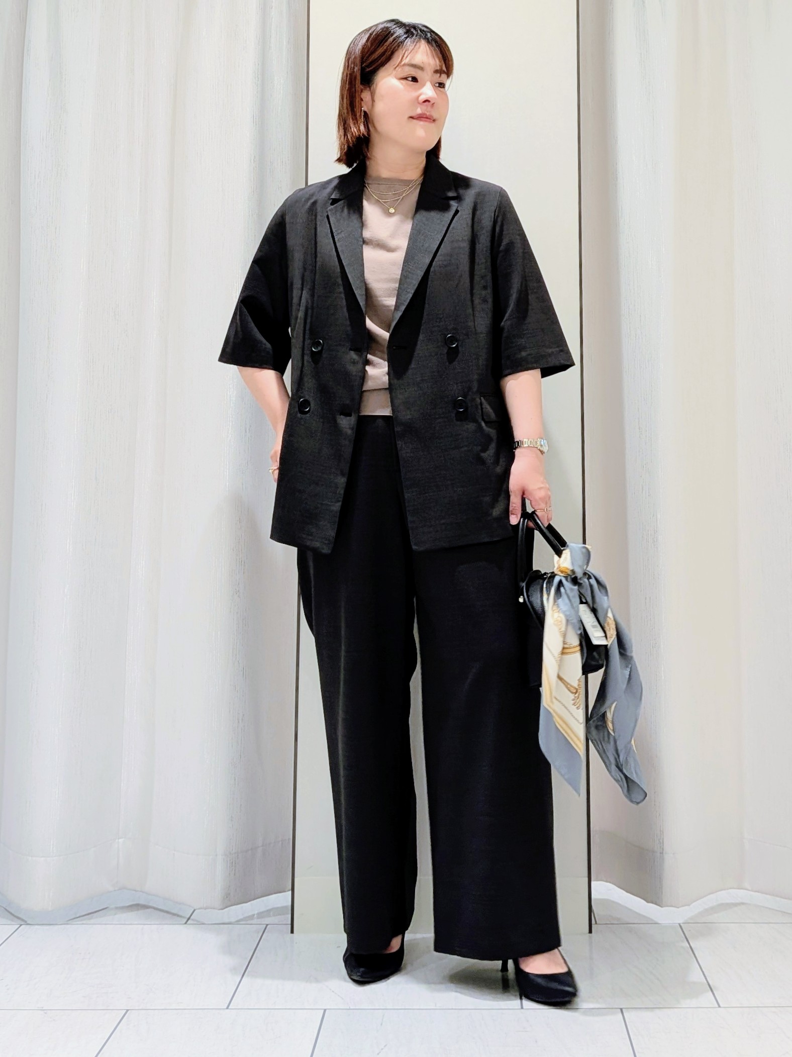Onumaさんの「UNTITLED｜【シワになりにくい/セットアップ可/接触冷感】ハーフスリーブジャケット」を使ったコーディネート