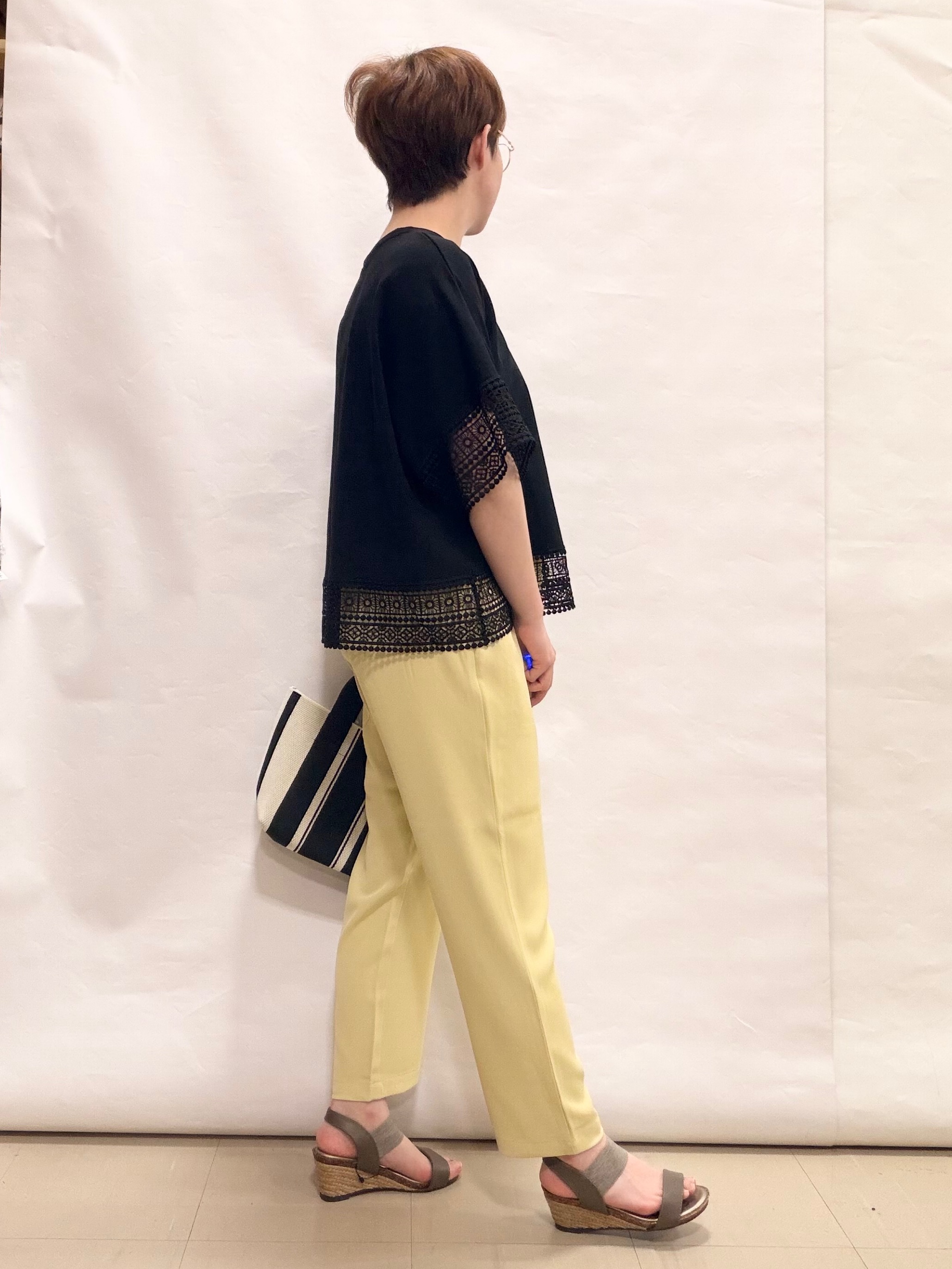 なっちゃんさんの「SHOO･LA･RUE｜【洗濯機可/ひんやり/体型カバー/S-LL】レース使いがポイント デザインTシャツ」を使ったコーディネート