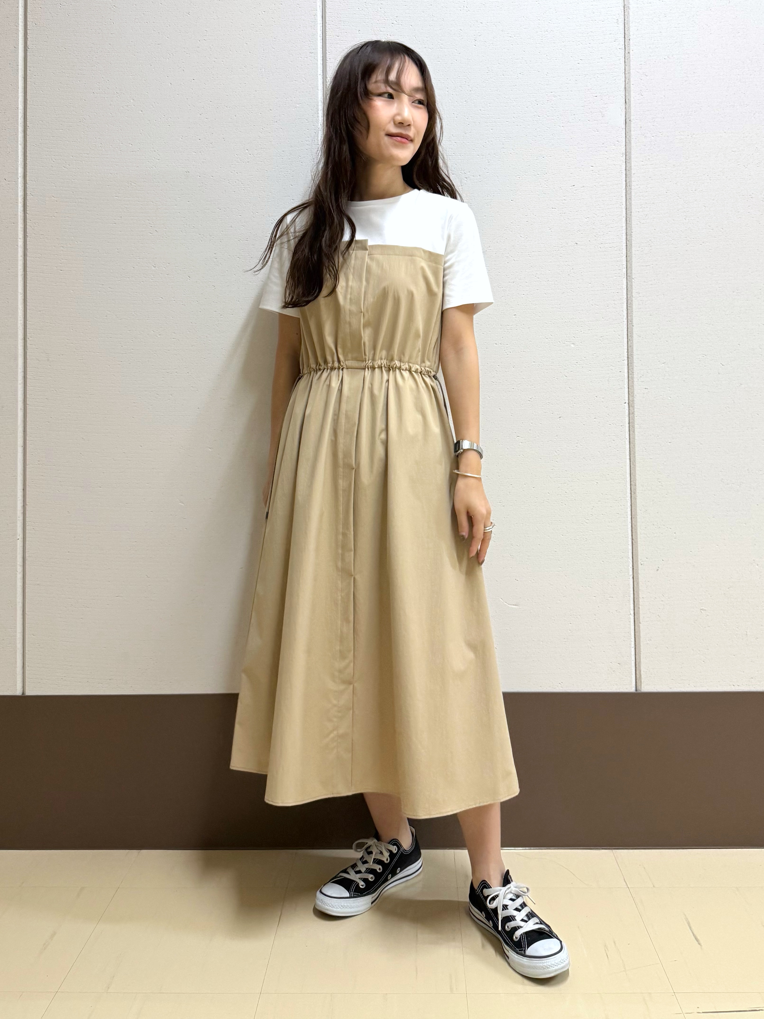 mamiさんの「INDIVI｜【洗える／コットン】メッシュジップニットカーディガン」を使ったコーディネート