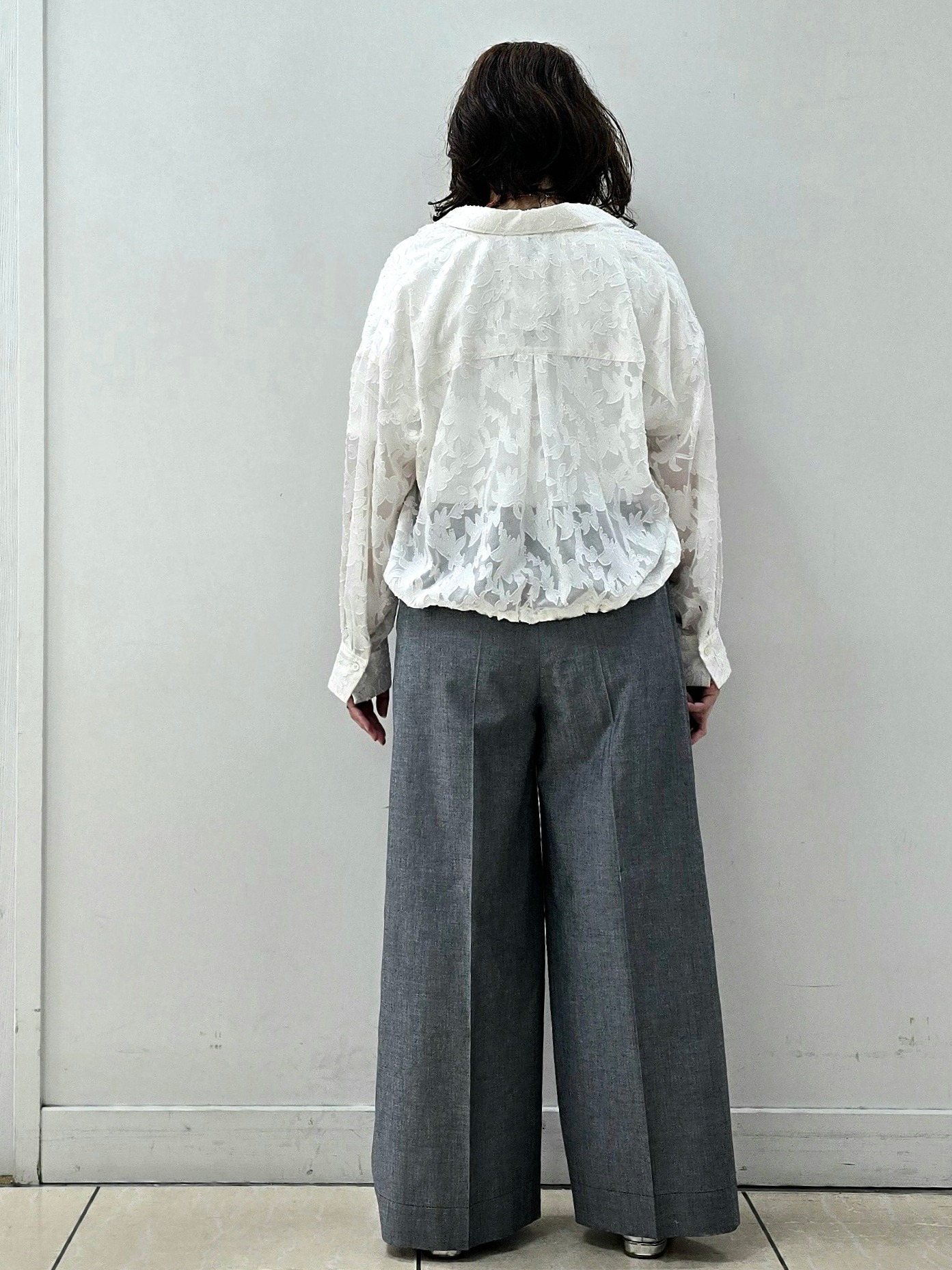 fkeさんの「Reflect｜【選べる2柄／セットアップ可】シャツ衿シアーブラウス」を使ったコーディネート