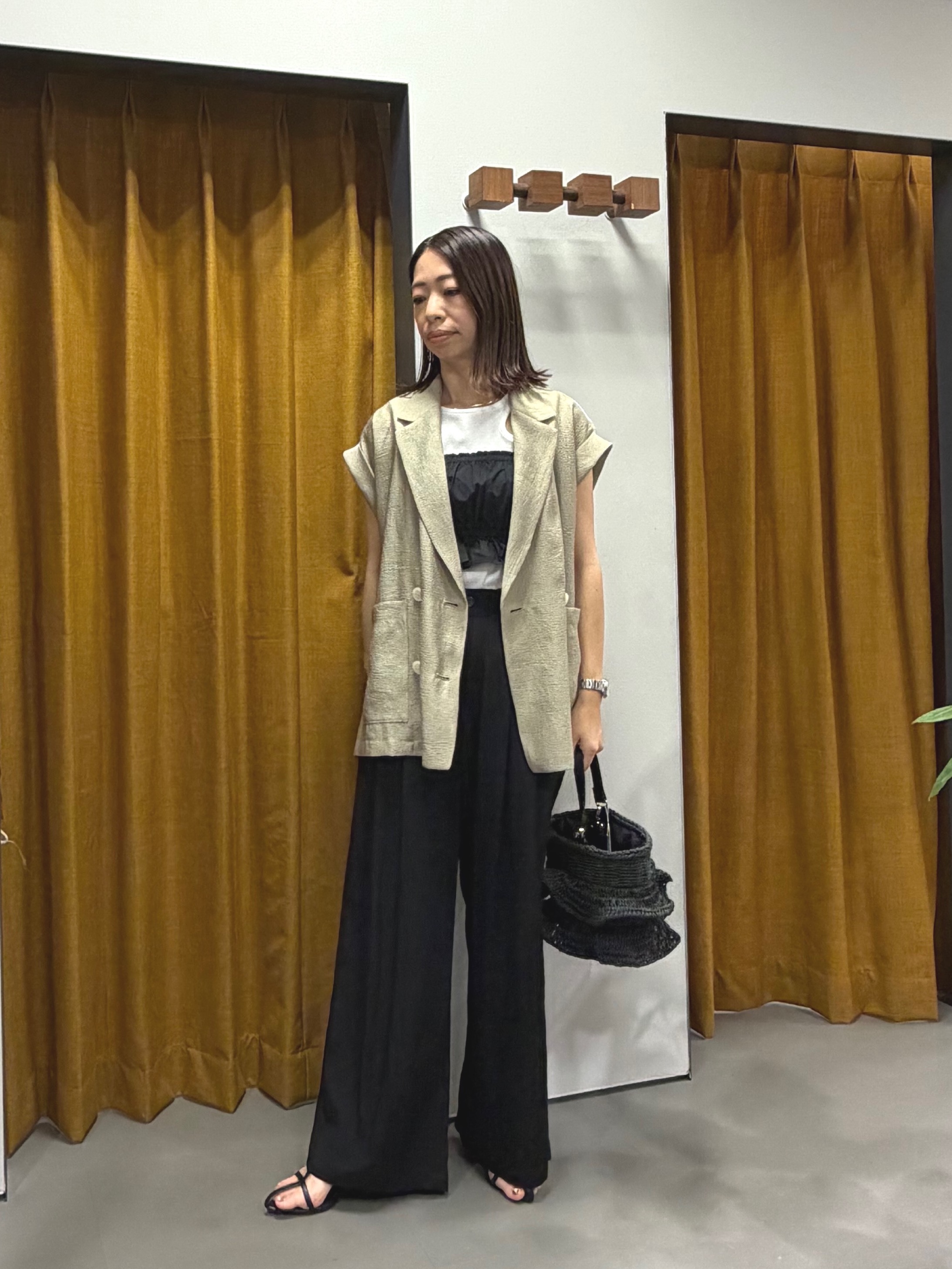 Mikoさんの「INDIVI｜ワッシャーシアーダブルジャケット」を使ったコーディネート