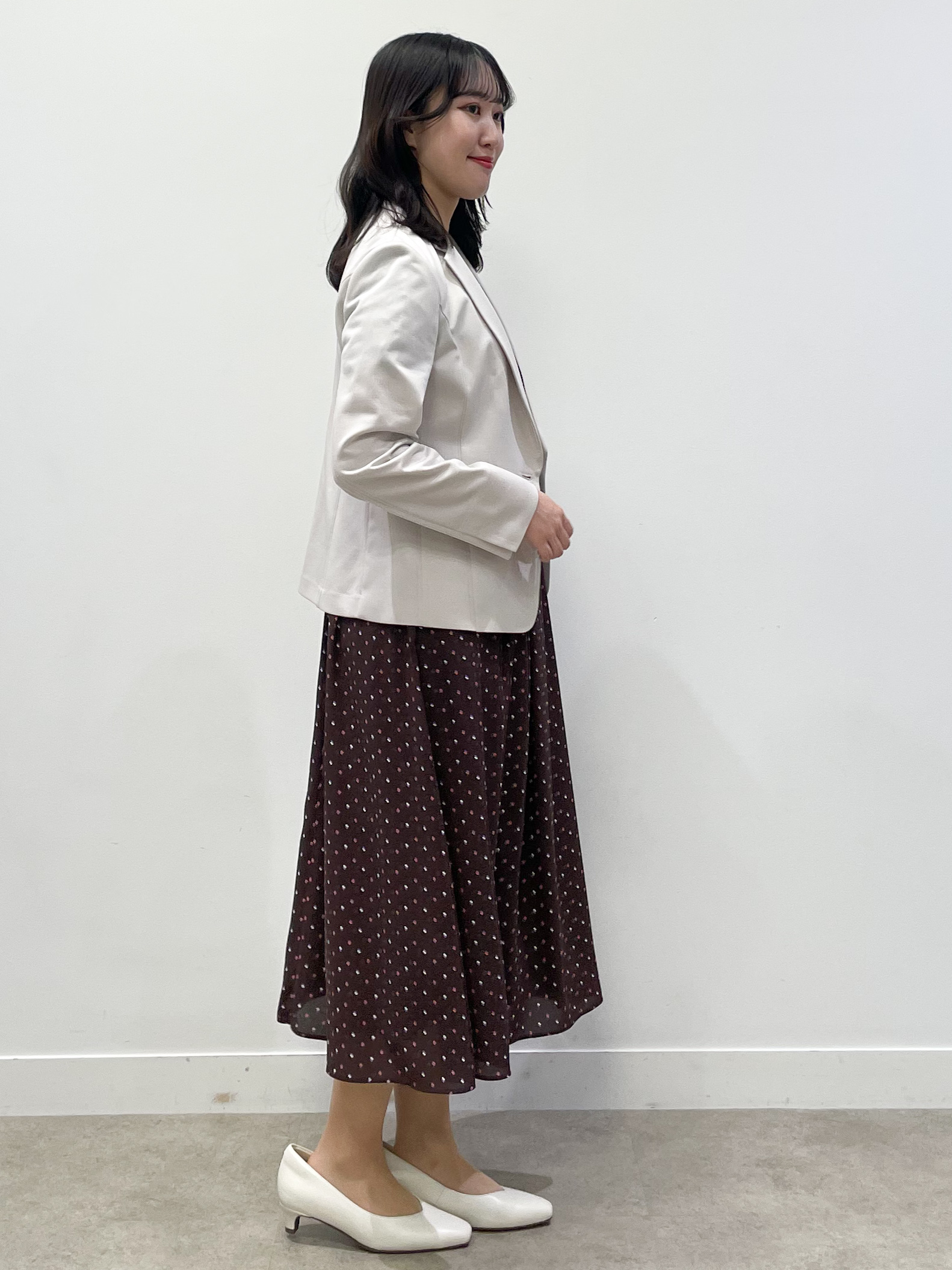 yukariさんの「Reflect｜小紋柄ジョーゼットワンピース」を使ったコーディネート