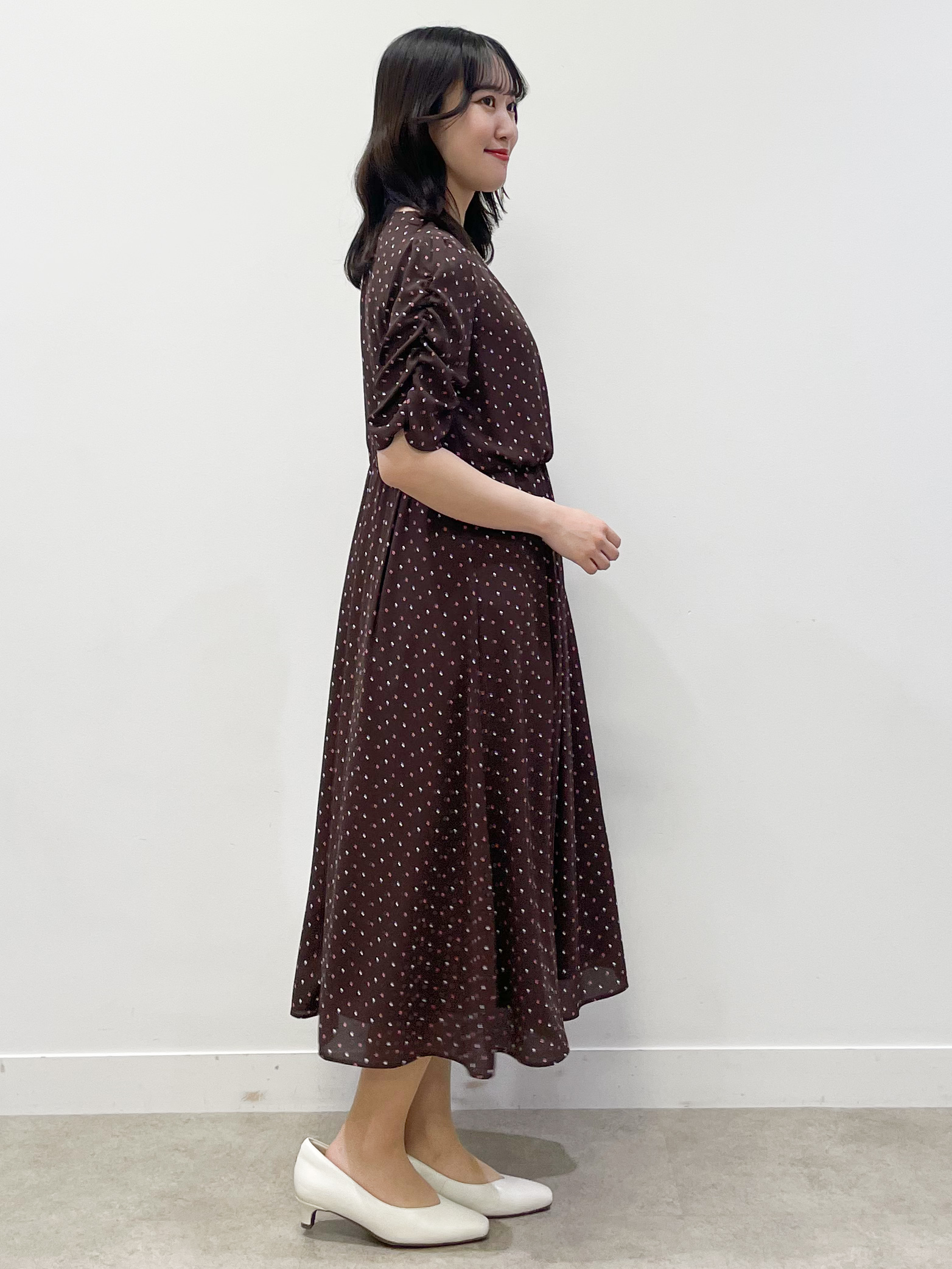 yukariさんの「Reflect｜小紋柄ジョーゼットワンピース」を使ったコーディネート