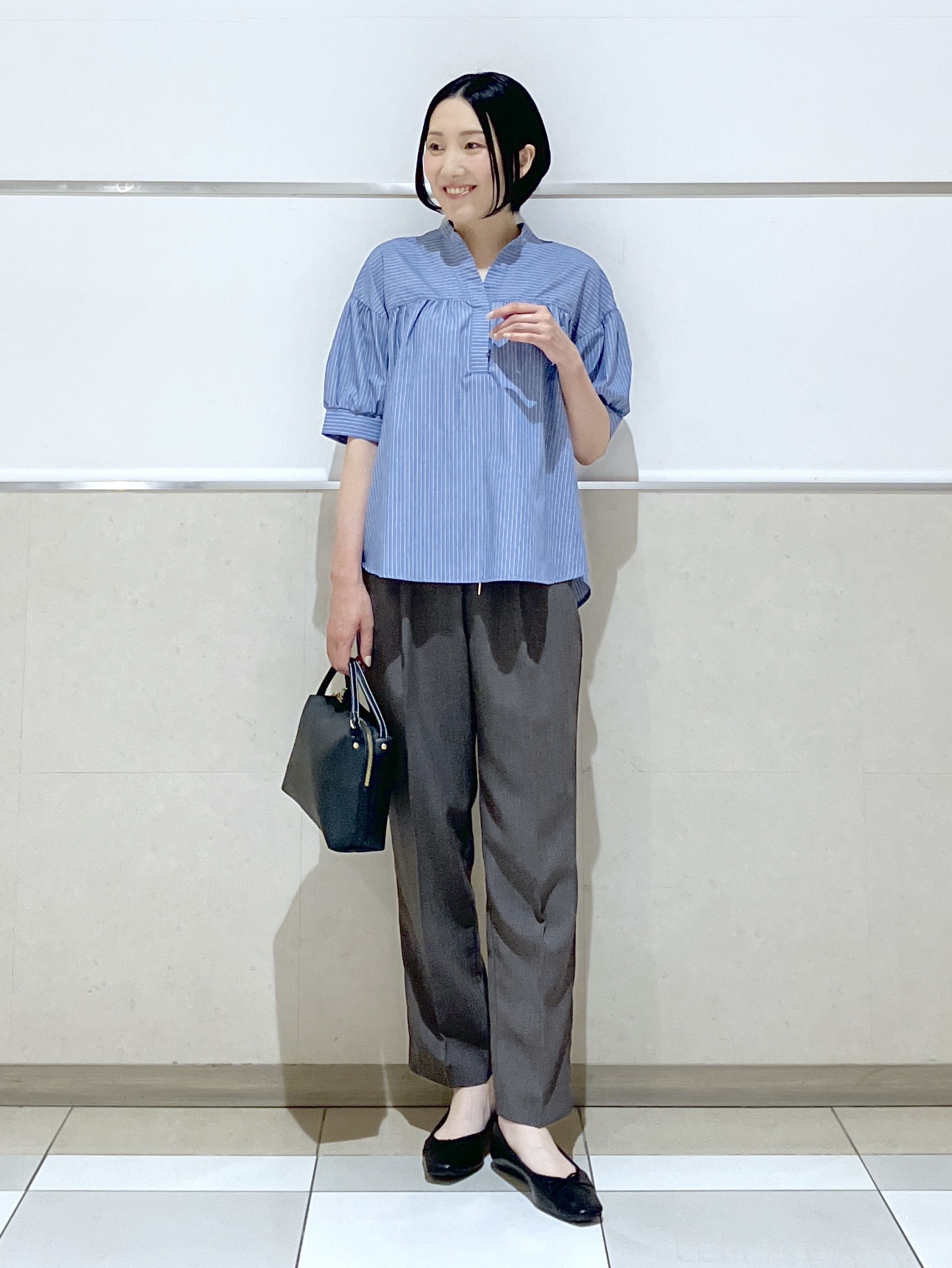 eriko さんの「Dessin｜【洗える】ストライプスキッパーシャツ」を使ったコーディネート