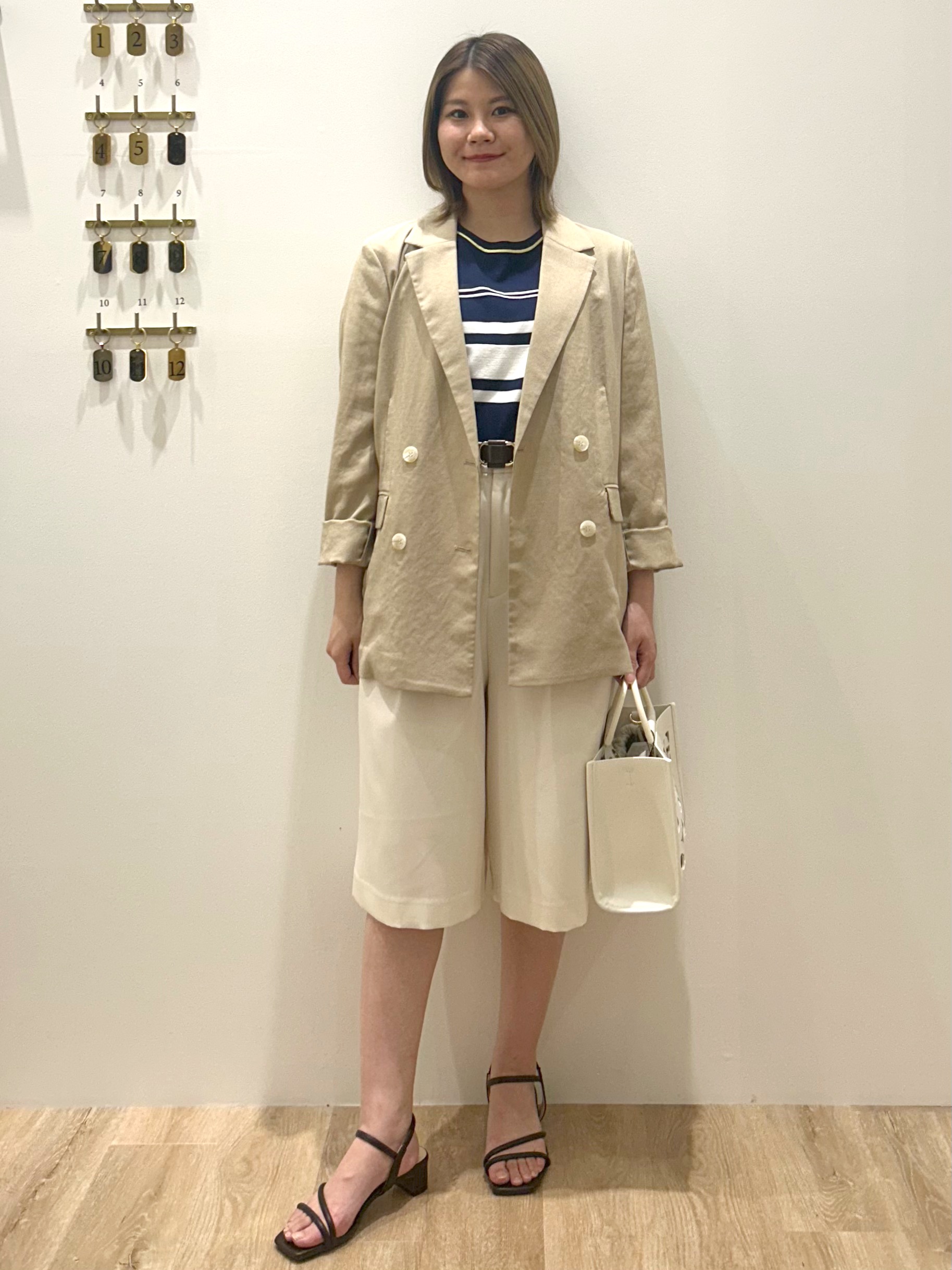 suzukaさんの「OPAQUE.CLIP｜【UV／接触冷感】ダブルブレストジャケット《防シワ加工／洗える》」を使ったコーディネート
