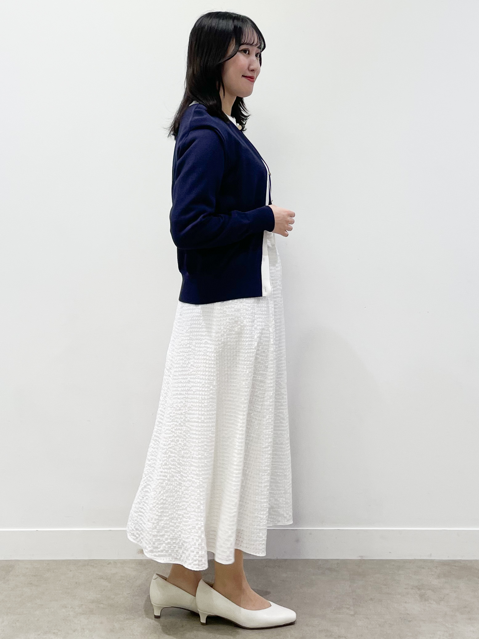 yukariさんの「Reflect｜【アンサンブル可】バイカラーカーディガン」を使ったコーディネート