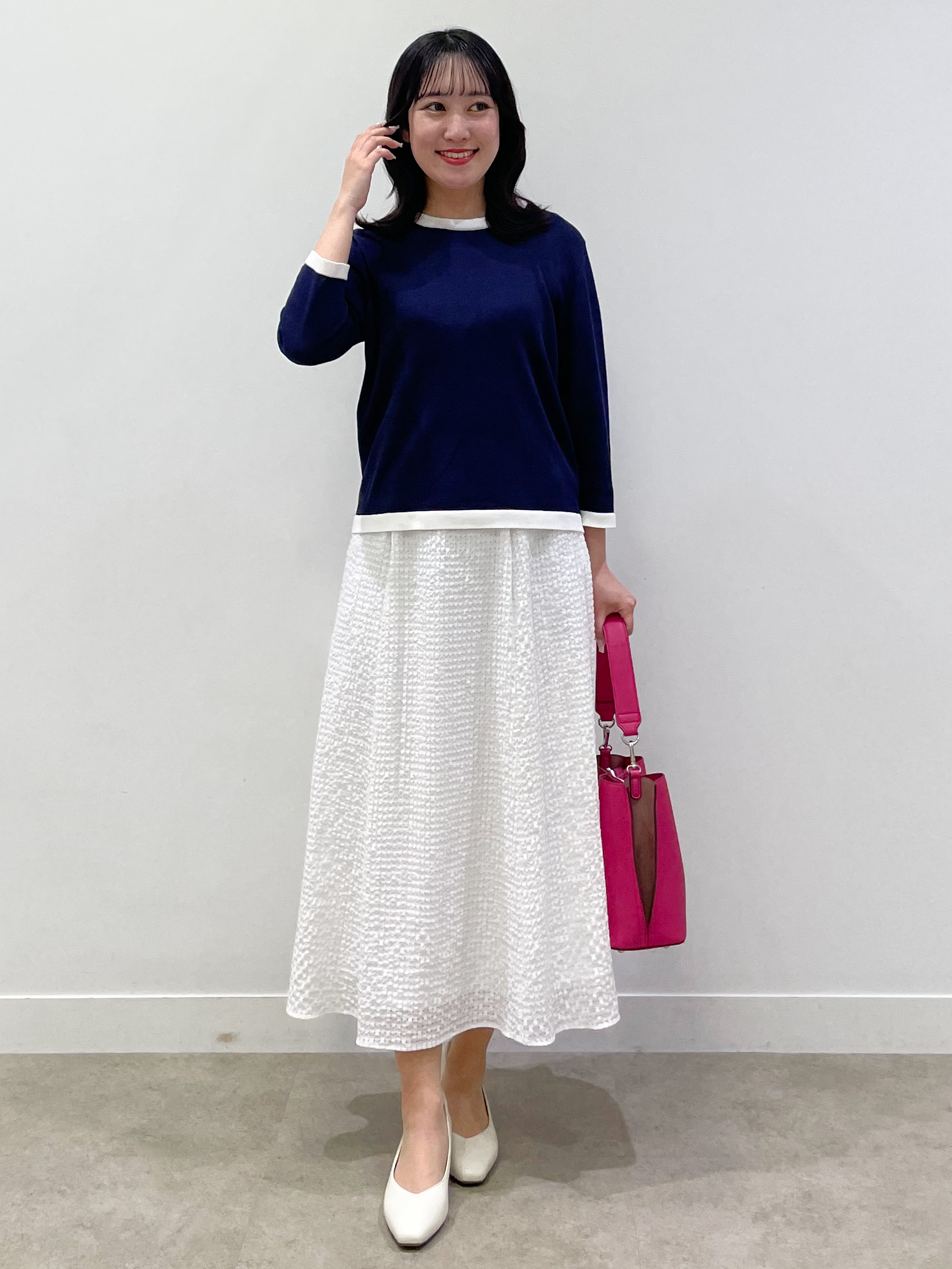 yukariさんの「Reflect｜【アンサンブル可】バイカラーカーディガン」を使ったコーディネート