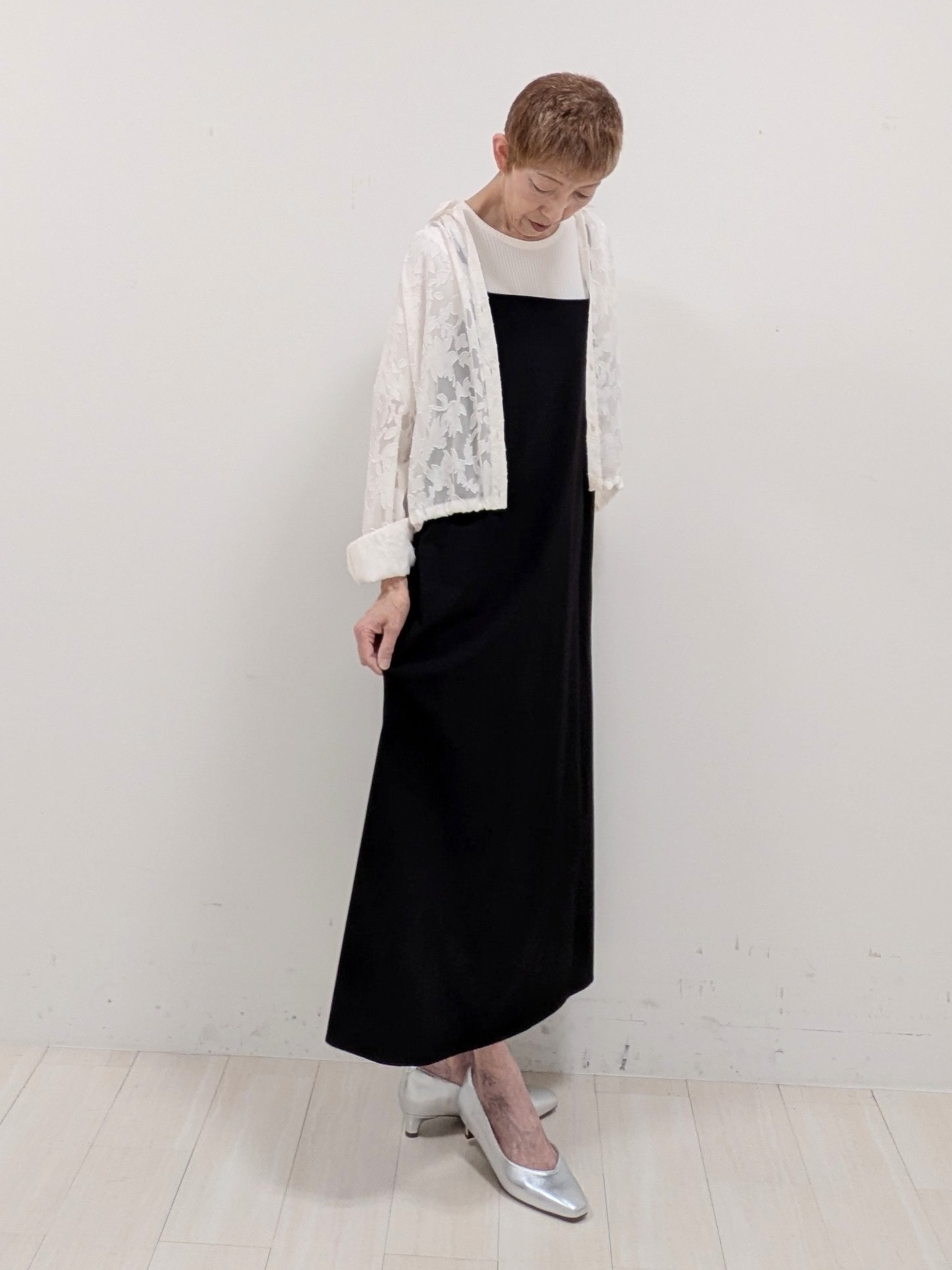 sachiさんの「Reflect｜【選べる2柄／セットアップ可】シャツ衿シアーブラウス」を使ったコーディネート