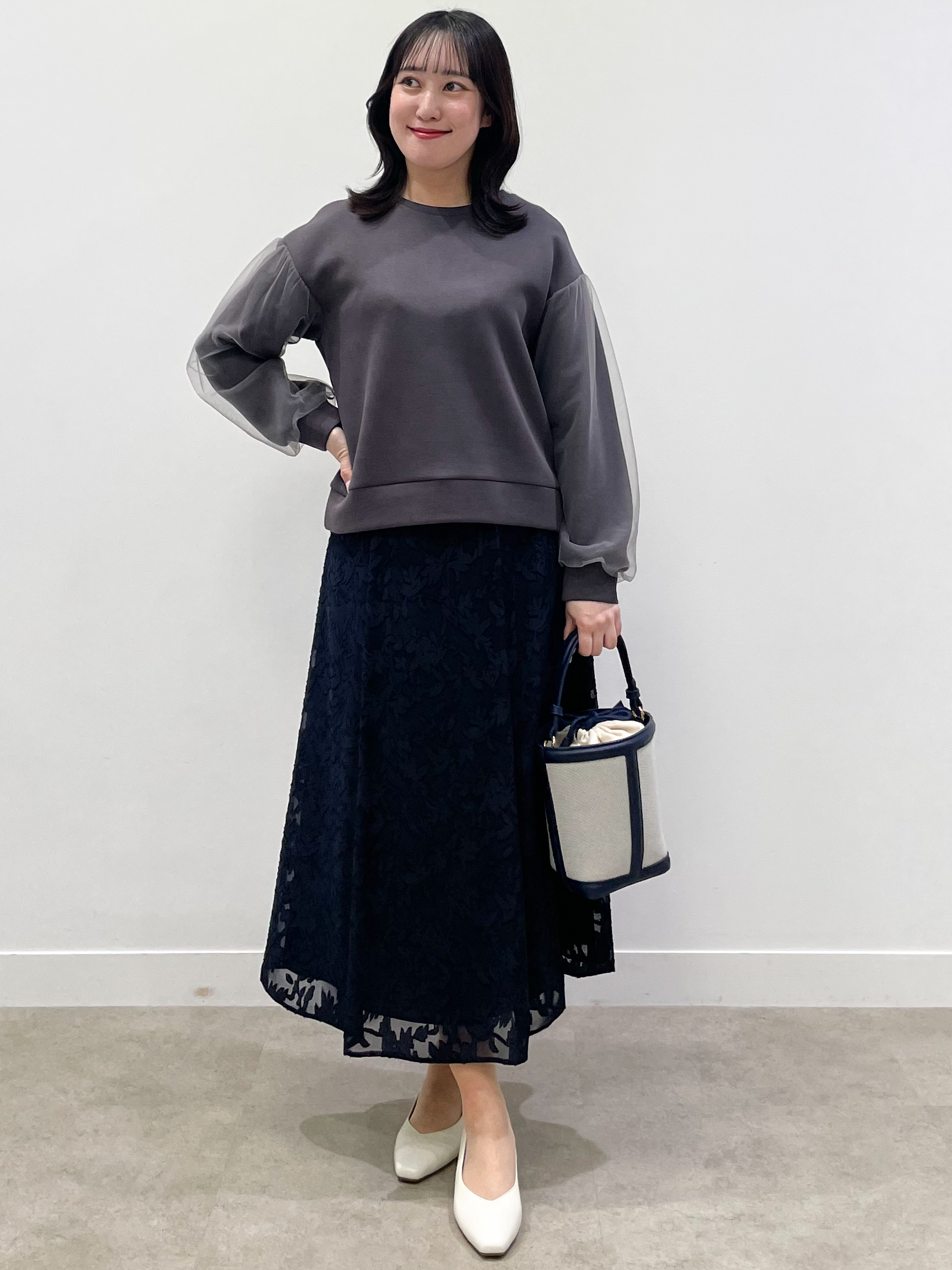 yukariさんの「Reflect｜チュールレイヤードスリーブプルオーバー」を使ったコーディネート