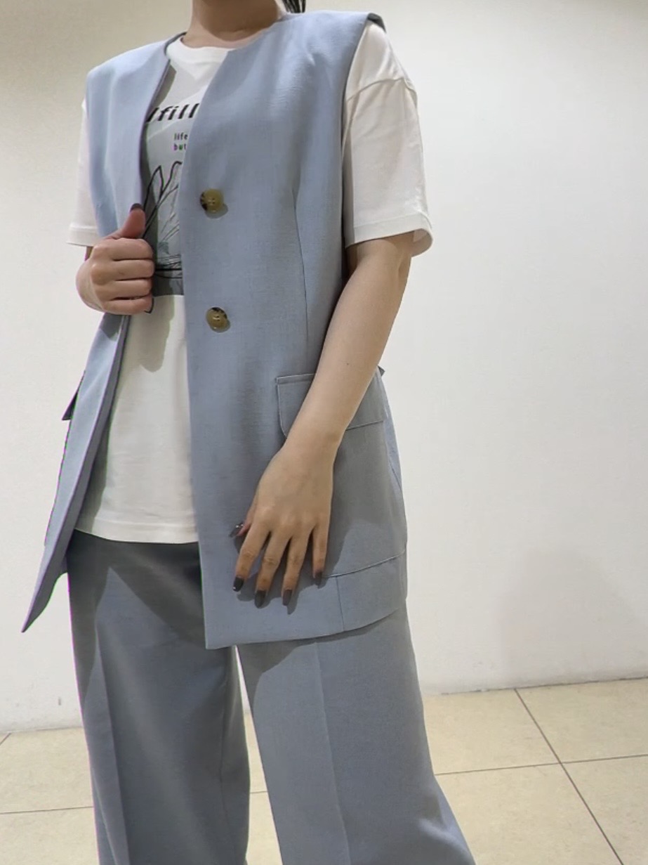 watanabeさんの「UNTITLED｜【セットアップ可/UV/接触冷感】スラブキーネックジレ」を使ったコーディネート