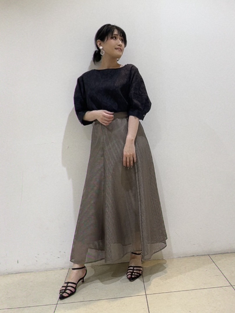 watanabeさんの「UNTITLED｜【洗える/ショート丈】ジャカードボートネックブラウス」を使ったコーディネート