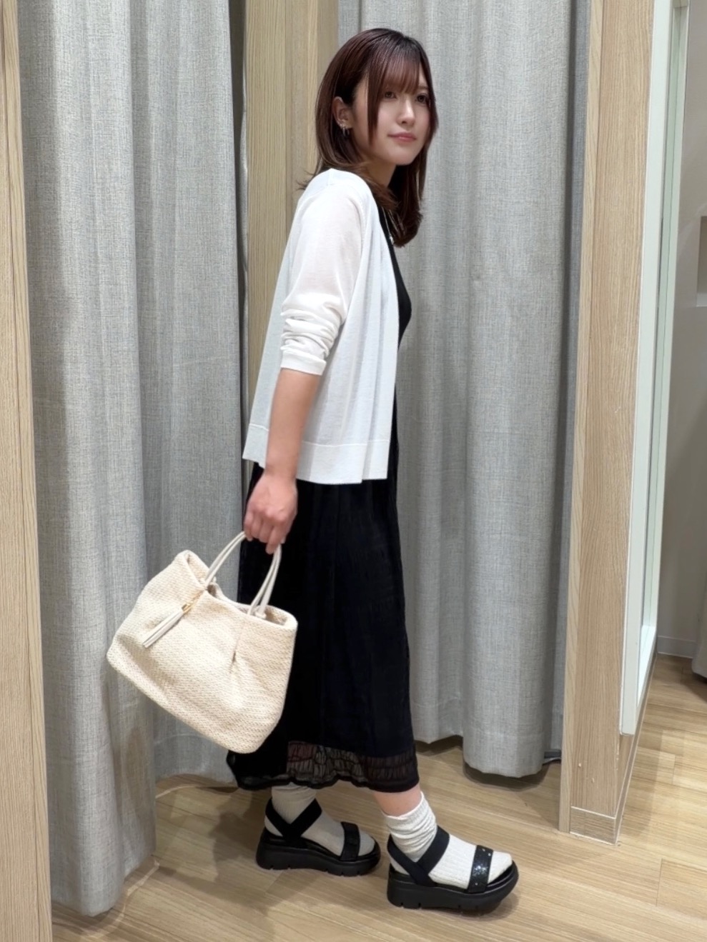 Fumikaさんの「grove｜高評価！【接触冷感／UVカットetc】ベーシックショートカーディガン」を使ったコーディネート