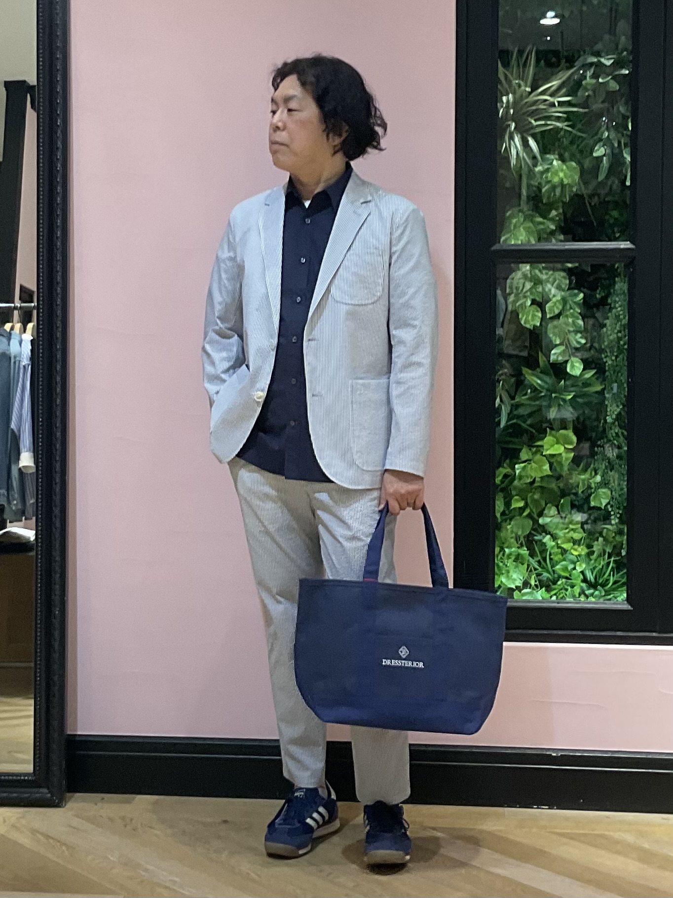 Nagaseさんの「DRESSTERIOR｜【吸湿速乾/セットアップ可/ウォッシャブル】COOLMAX シアサッカー サマージャケット」を使ったコーディネート