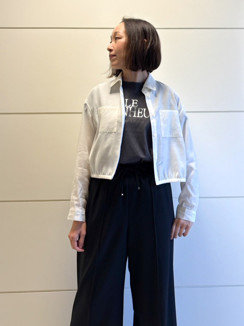 keikoさんの「COUP DE CHANCE｜【手洗い可/ショート丈】クロップドシャツ」を使ったコーディネート