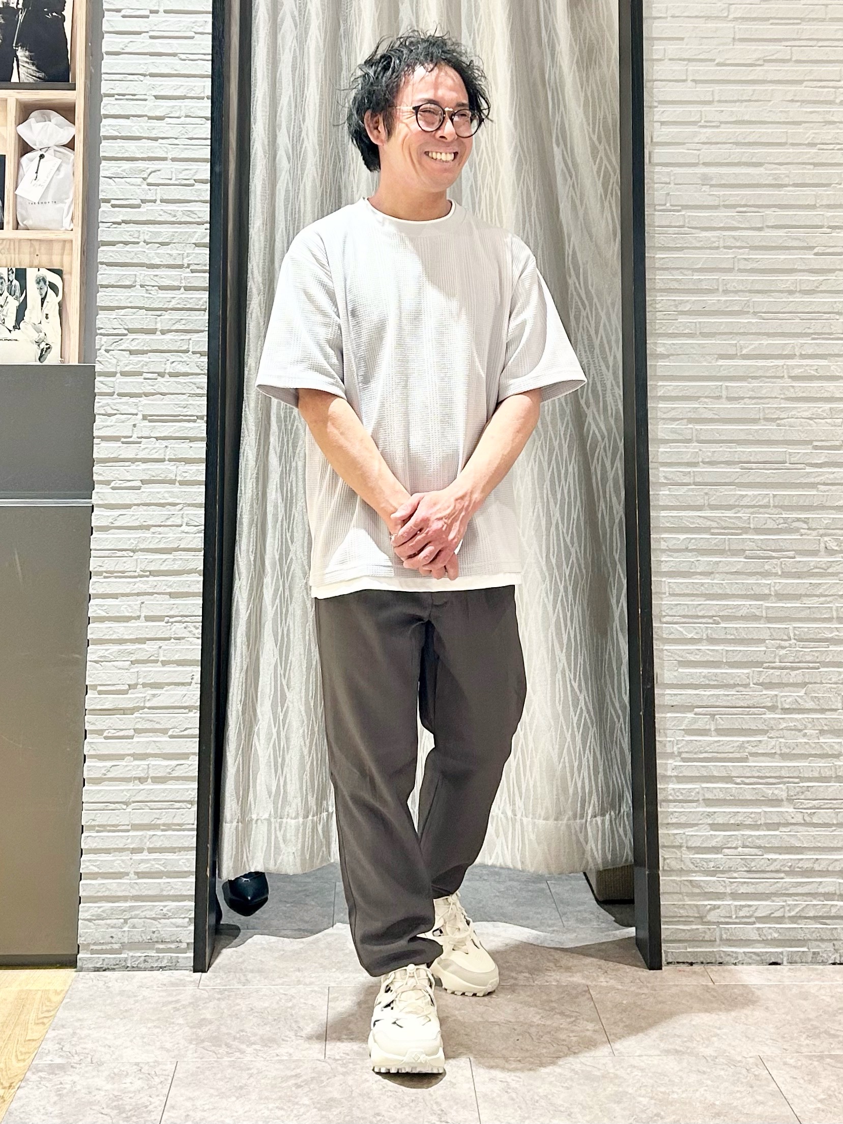 KENJI Iさんの「THE SHOP TK｜【ラクして決まる！】レイヤード風半袖Tシャツ　洗濯機OK」を使ったコーディネート