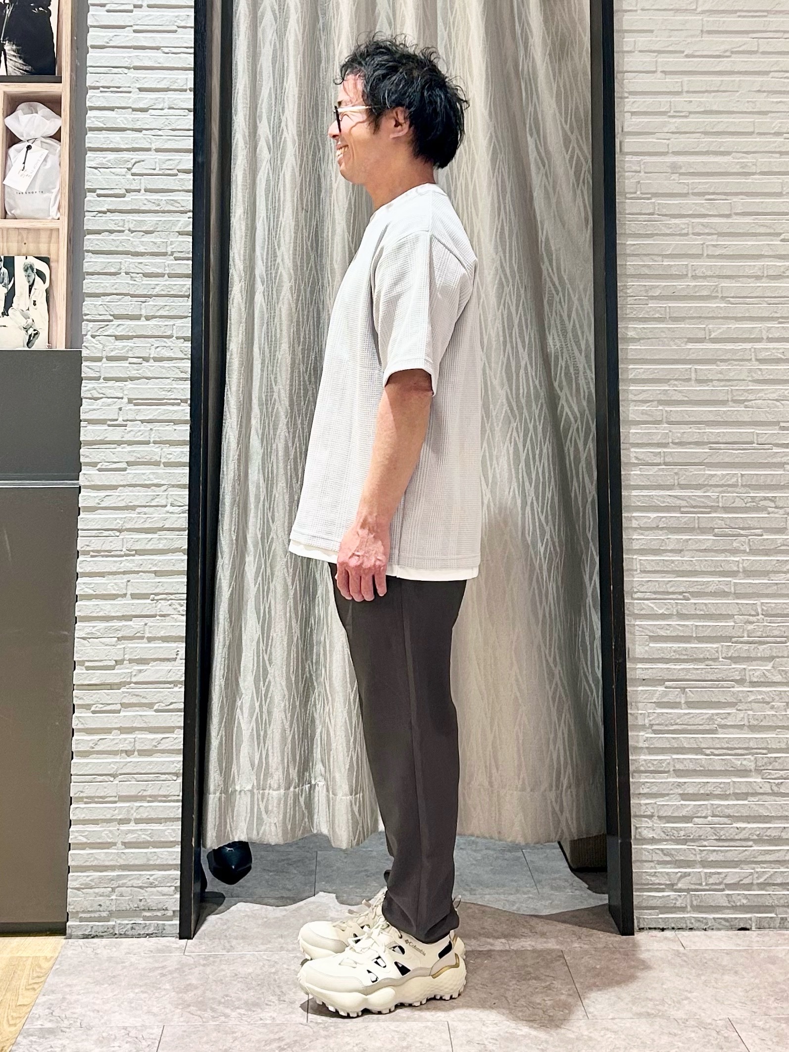 KENJI Iさんの「THE SHOP TK｜【ラクして決まる！】レイヤード風半袖Tシャツ　洗濯機OK」を使ったコーディネート