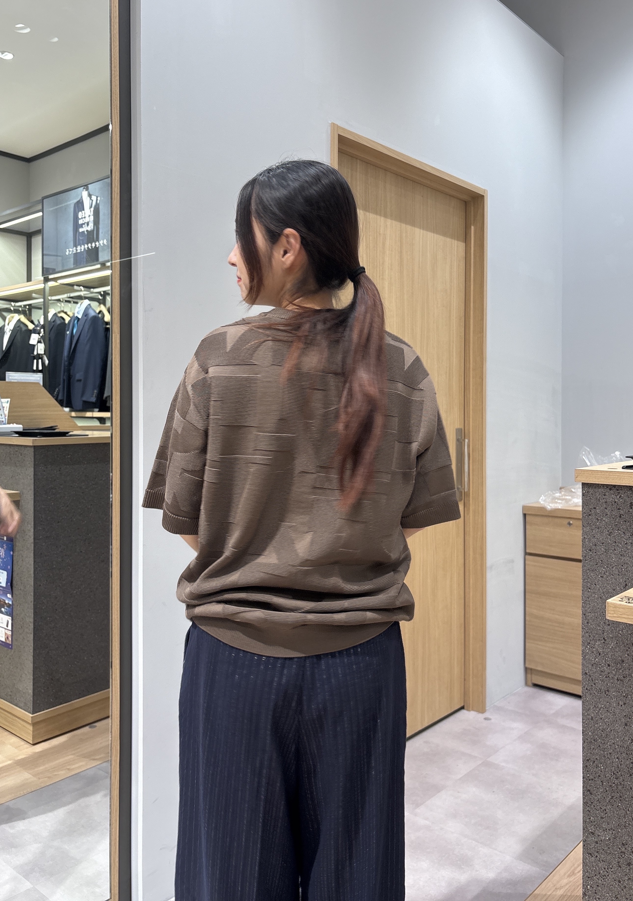 よぴさんの「TAKEO KIKUCHI｜【徳島ニット】ニットＴシャツ」を使ったコーディネート