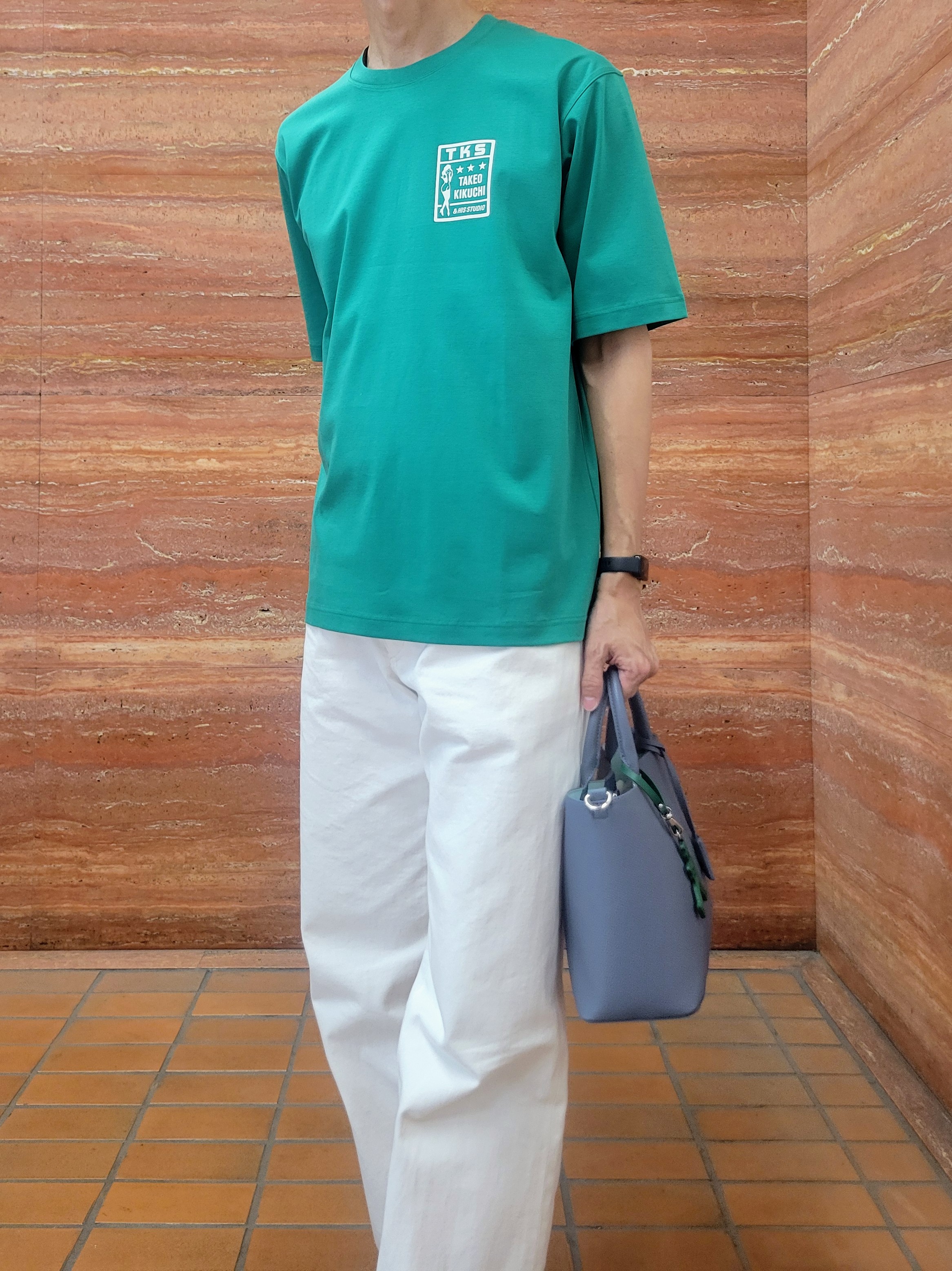 piroyaさんの「TAKEO KIKUCHI｜【BOWLER HAT LABEL】アイスクリアコットン ピンナップガール 半袖Tシャツ」を使ったコーディネート