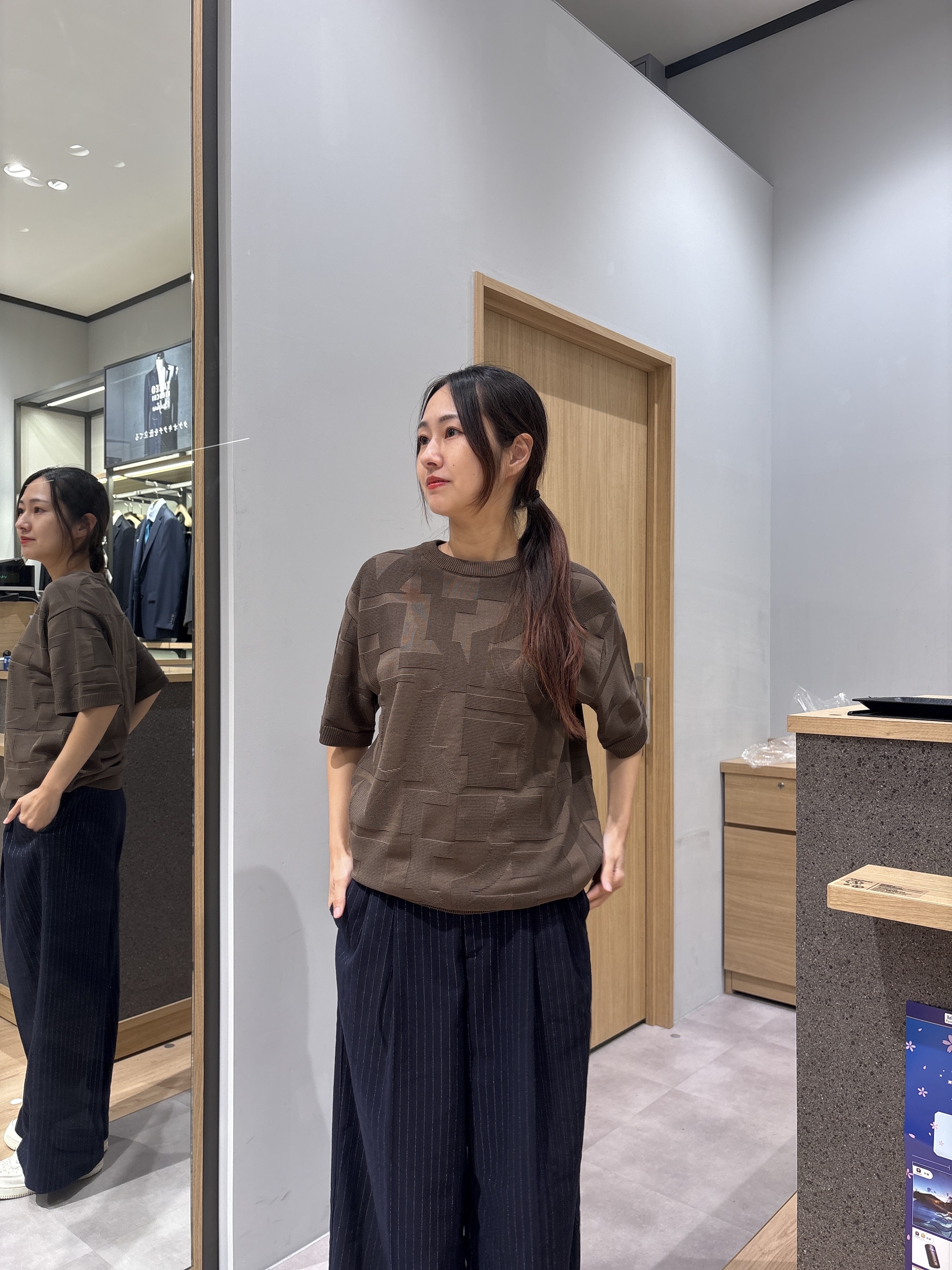 よぴさんの「TAKEO KIKUCHI｜【撥水・洗える・シワになりにくい】 リランチェ（R） フードブルゾン」を使ったコーディネート