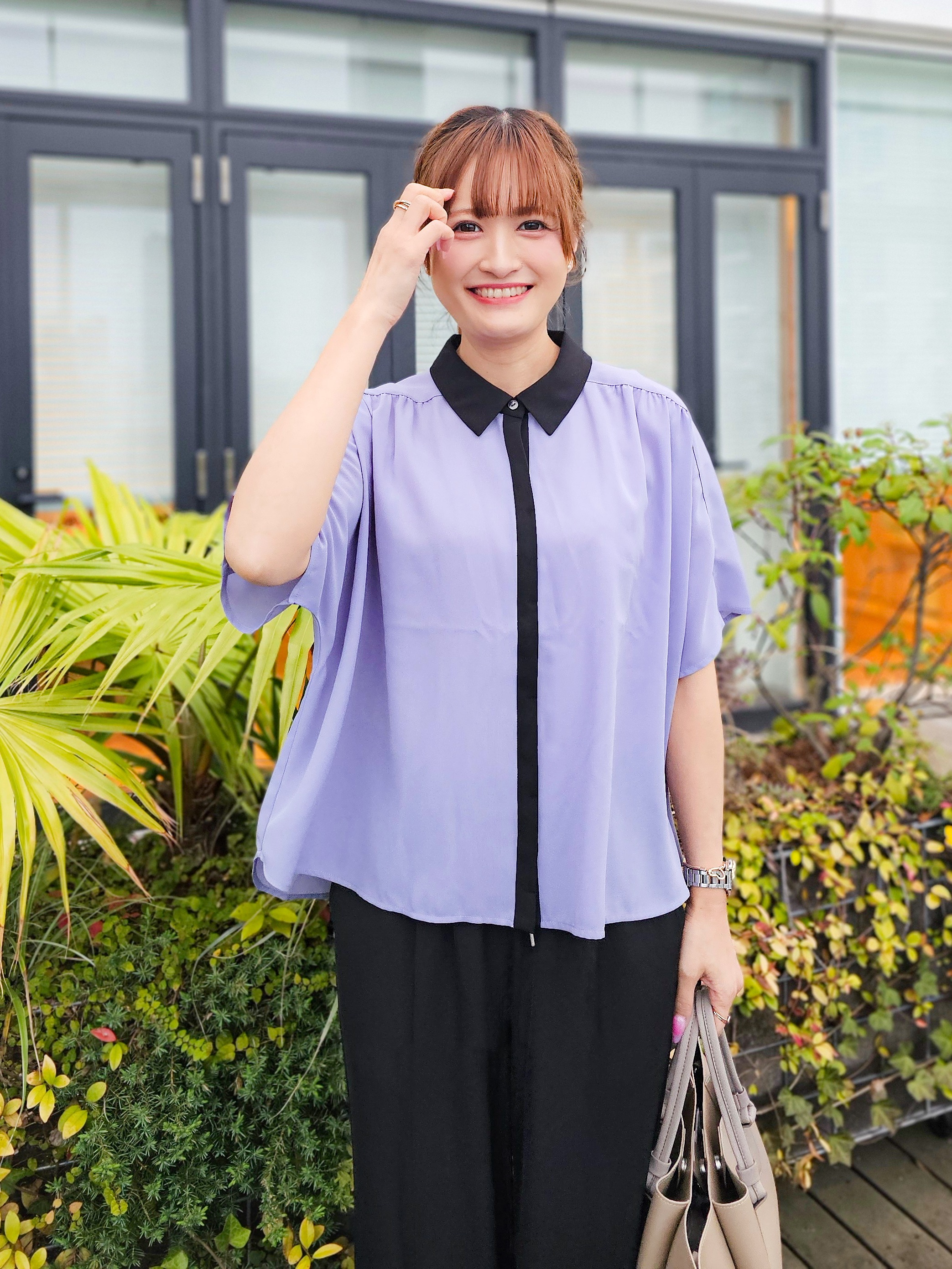 ゆゆさんの「SHOO･LA･RUE｜バイカラードルマンブラウス」を使ったコーディネート