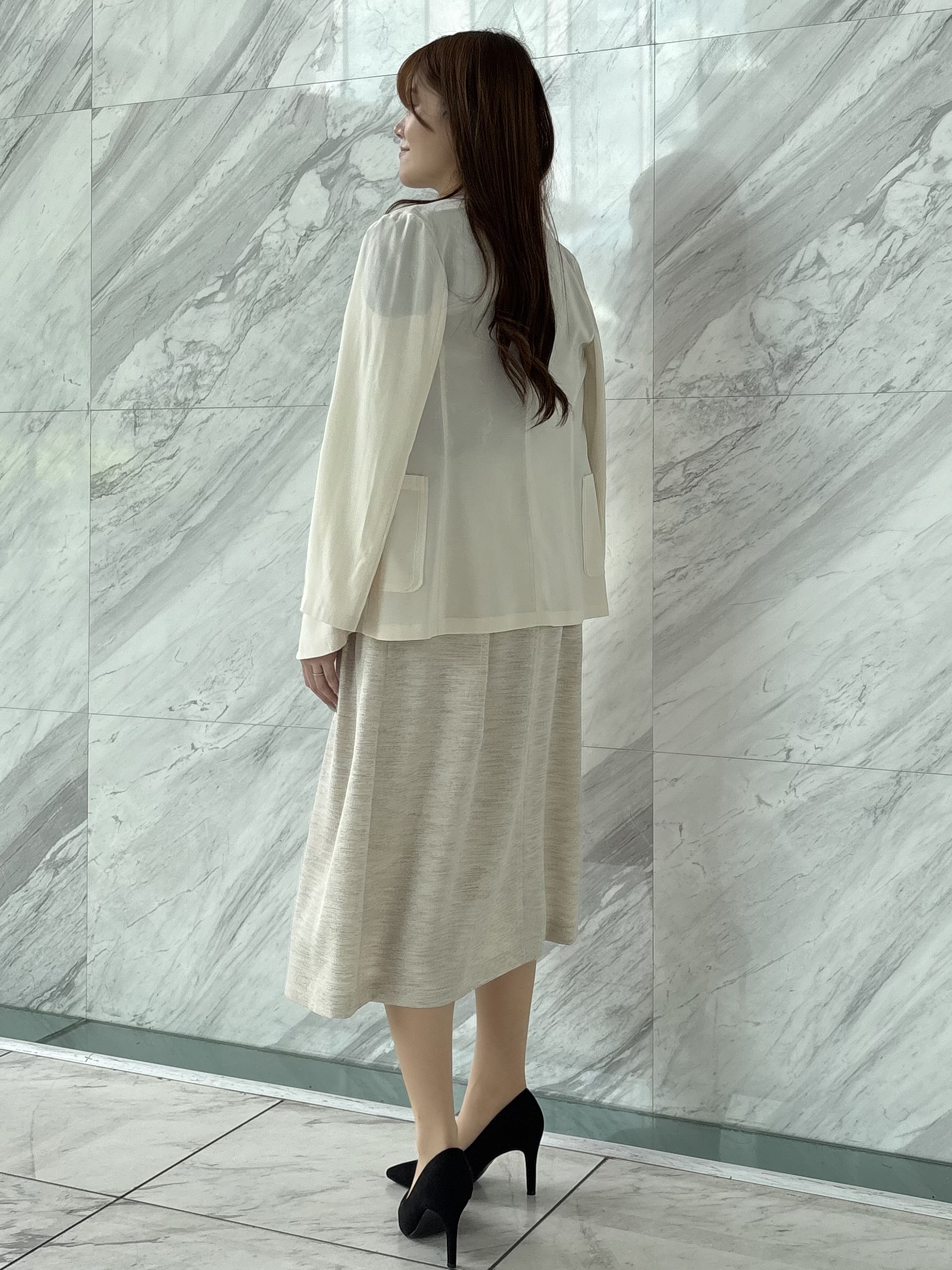 sayaさんの「COUP DE CHANCE｜【手洗い可/通勤服】シアーローン花柄ブラウス」を使ったコーディネート