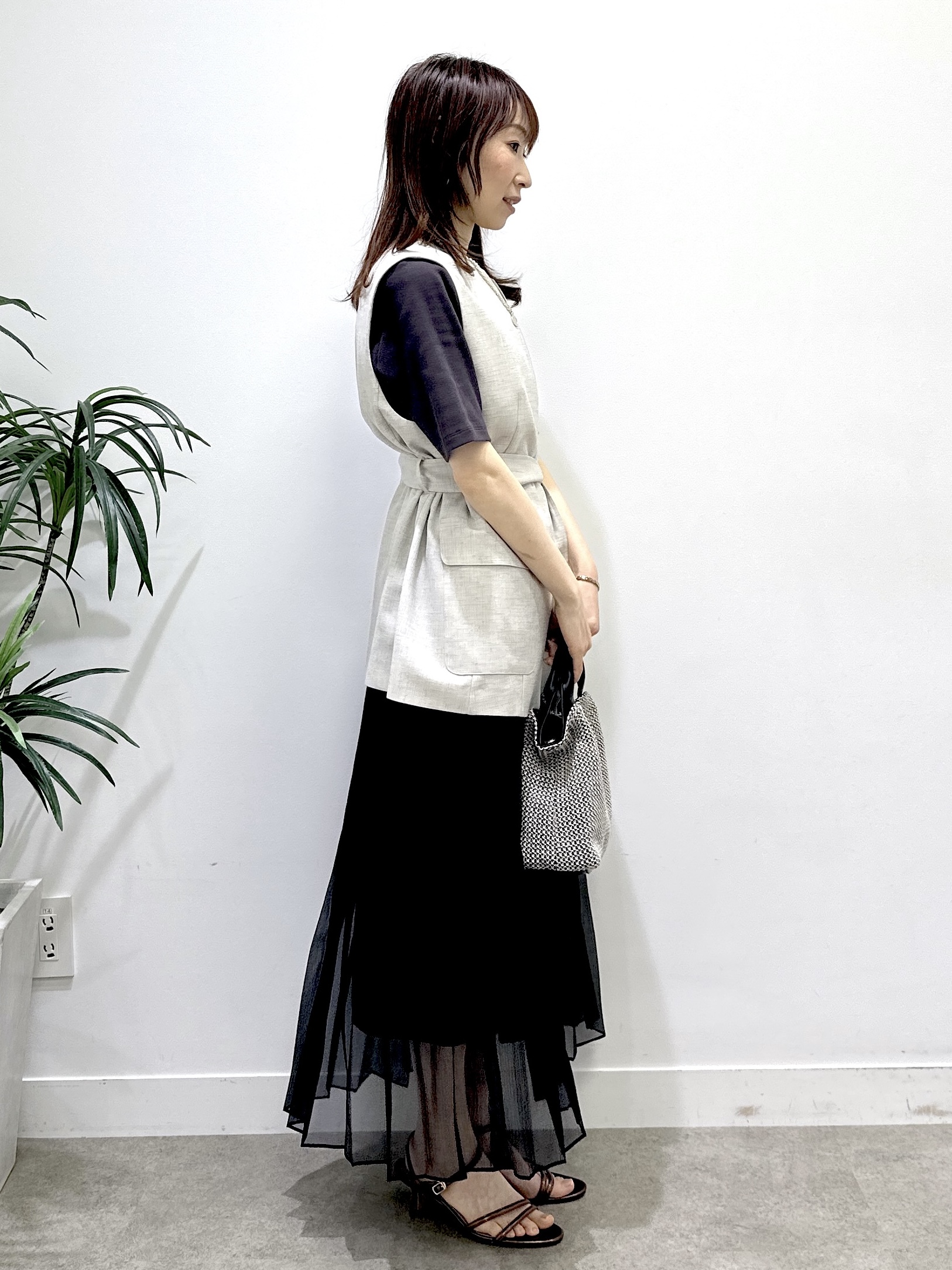 Miwaさんの「UNTITLED｜【すっきり見え/洗える】スクエアネックプルオーバー」を使ったコーディネート