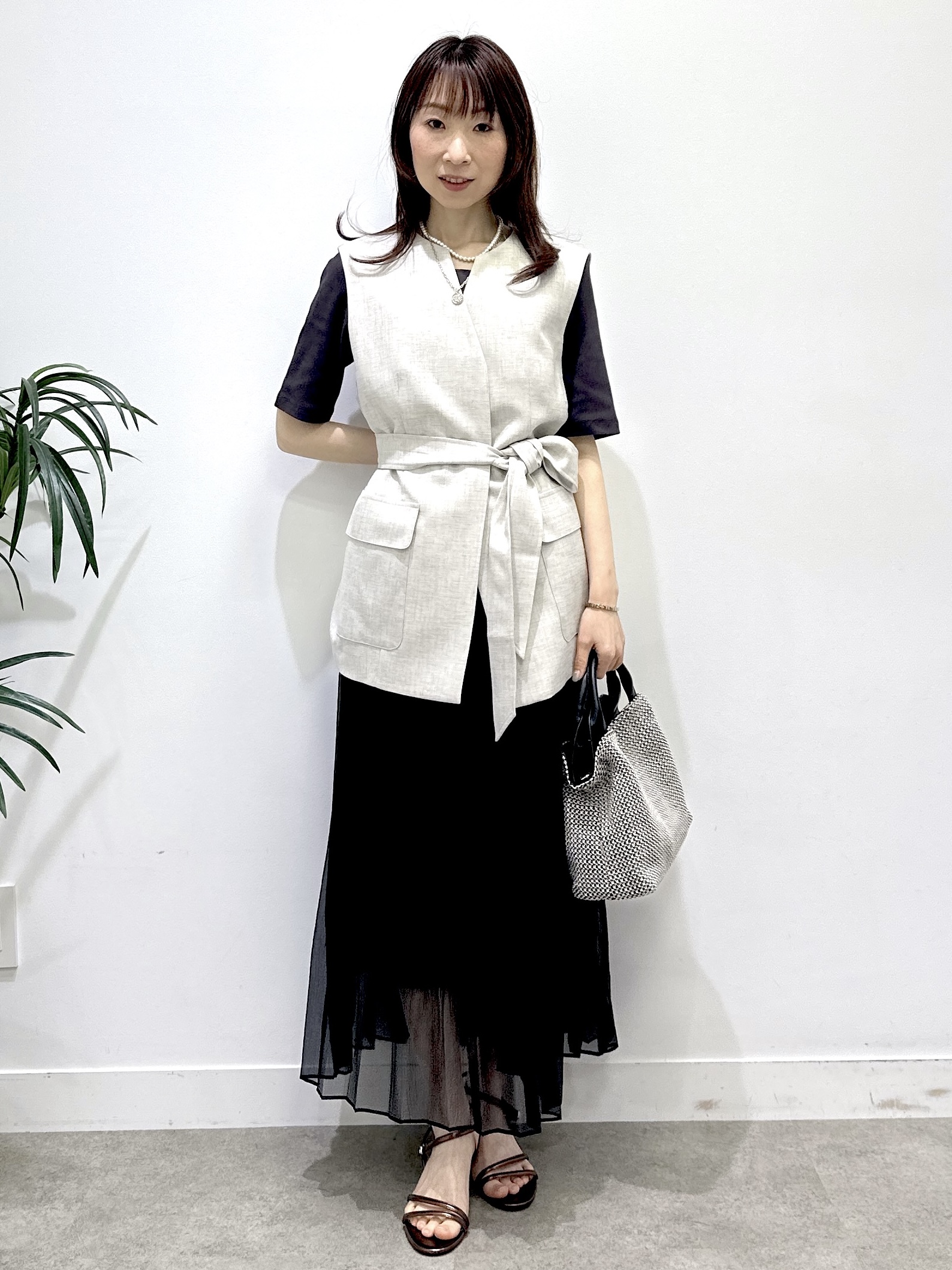 Miwaさんの「UNTITLED｜【すっきり見え/洗える】スクエアネックプルオーバー」を使ったコーディネート
