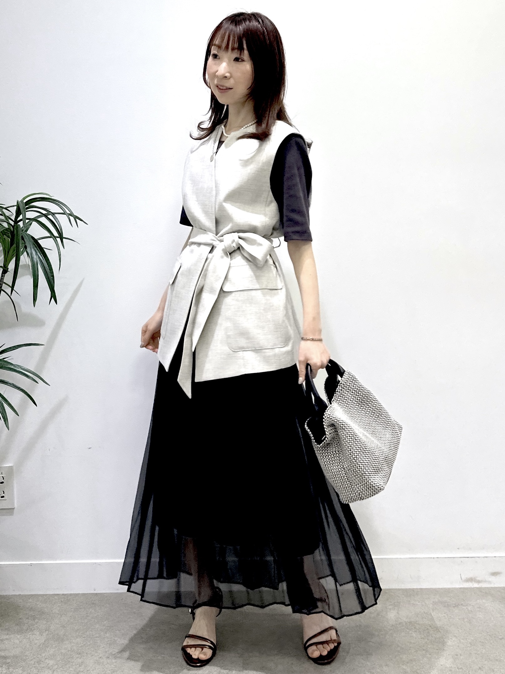 Miwaさんの「UNTITLED｜【すっきり見え/洗える】スクエアネックプルオーバー」を使ったコーディネート