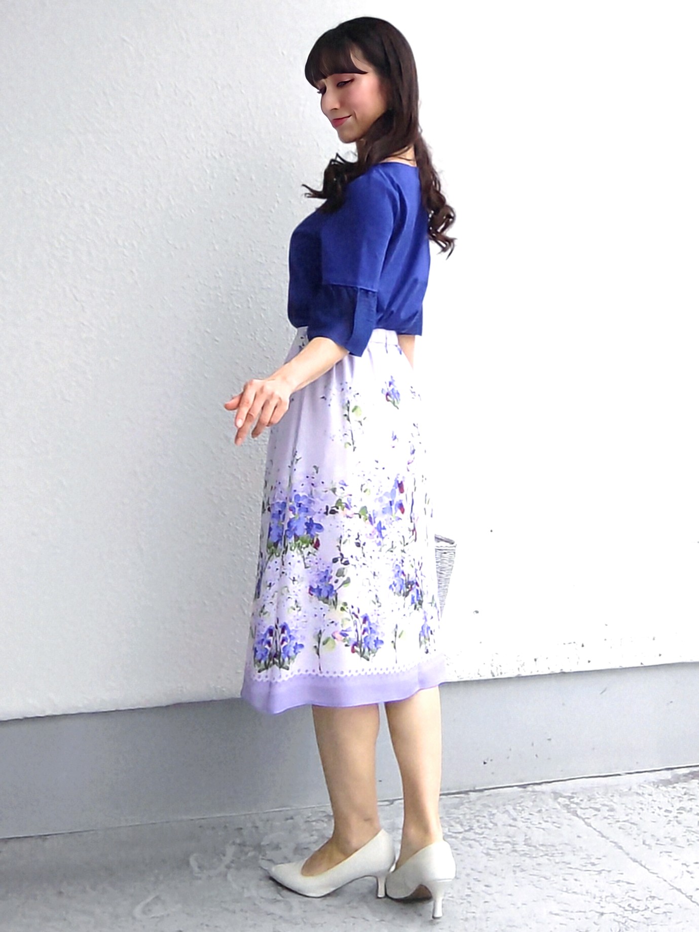 keinaさんの「SunaUna｜【5分袖／日本製／接触冷感】異素材ドッキングカットソー」を使ったコーディネート