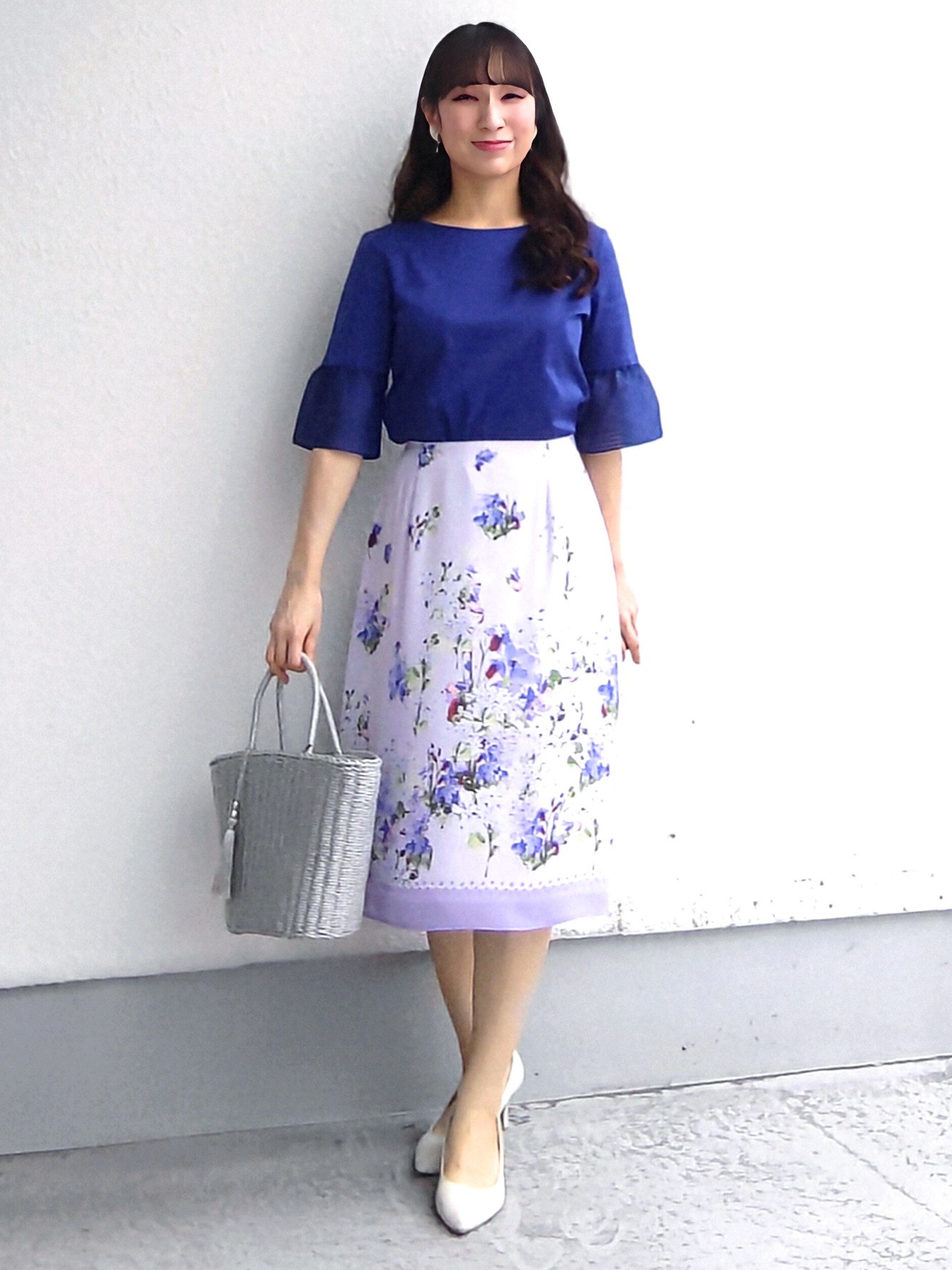keinaさんの「SunaUna｜【5分袖／日本製／接触冷感】異素材ドッキングカットソー」を使ったコーディネート
