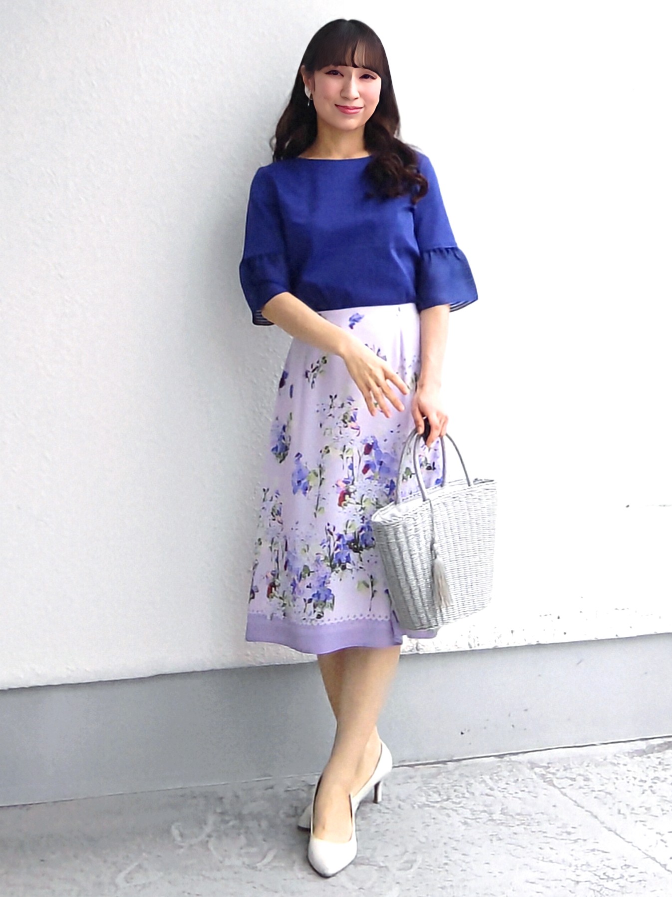 keinaさんの「SunaUna｜【5分袖／日本製／接触冷感】異素材ドッキングカットソー」を使ったコーディネート