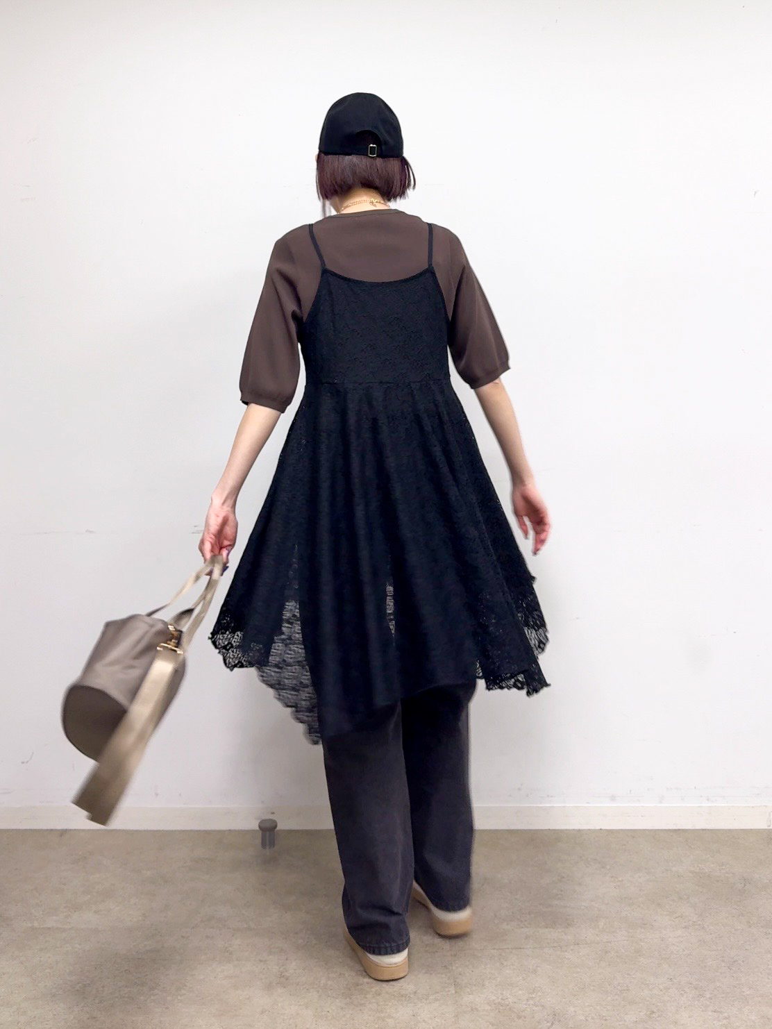 𝐜𝐡𝐢𝐤𝐚さんの「SHOO･LA･RUE｜【毎日洗える/S-LL/ひんやり/UV】上半身すっきり 二の腕見せない5分袖ニット」を使ったコーディネート