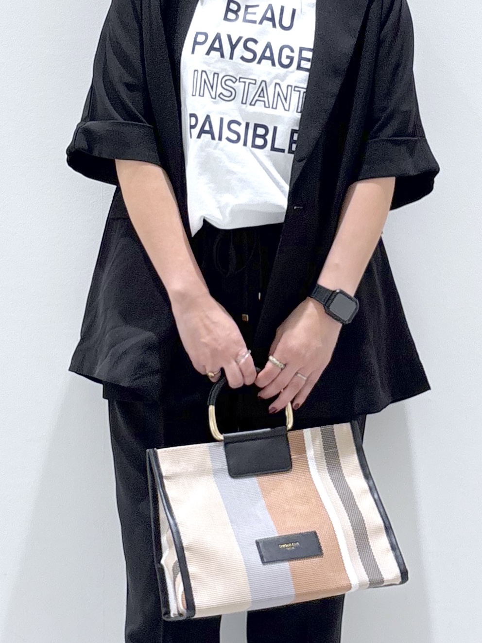 こじさんの「OPAQUE.CLIP｜【接触冷感／吸水速乾／防シワ】リネンライクテーラードジャケット《洗濯機OK》」を使ったコーディネート