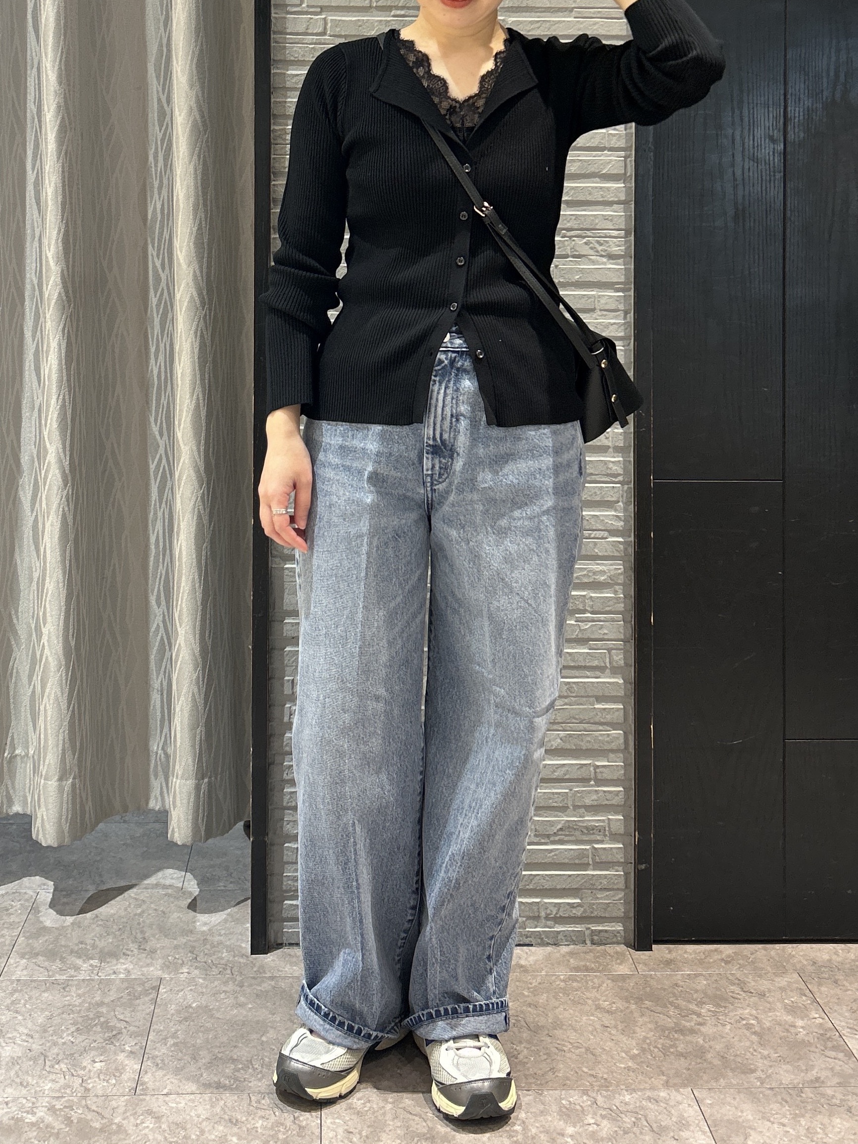 ga_riさんの「THE SHOP TK｜レースレイヤードリブニット」を使ったコーディネート