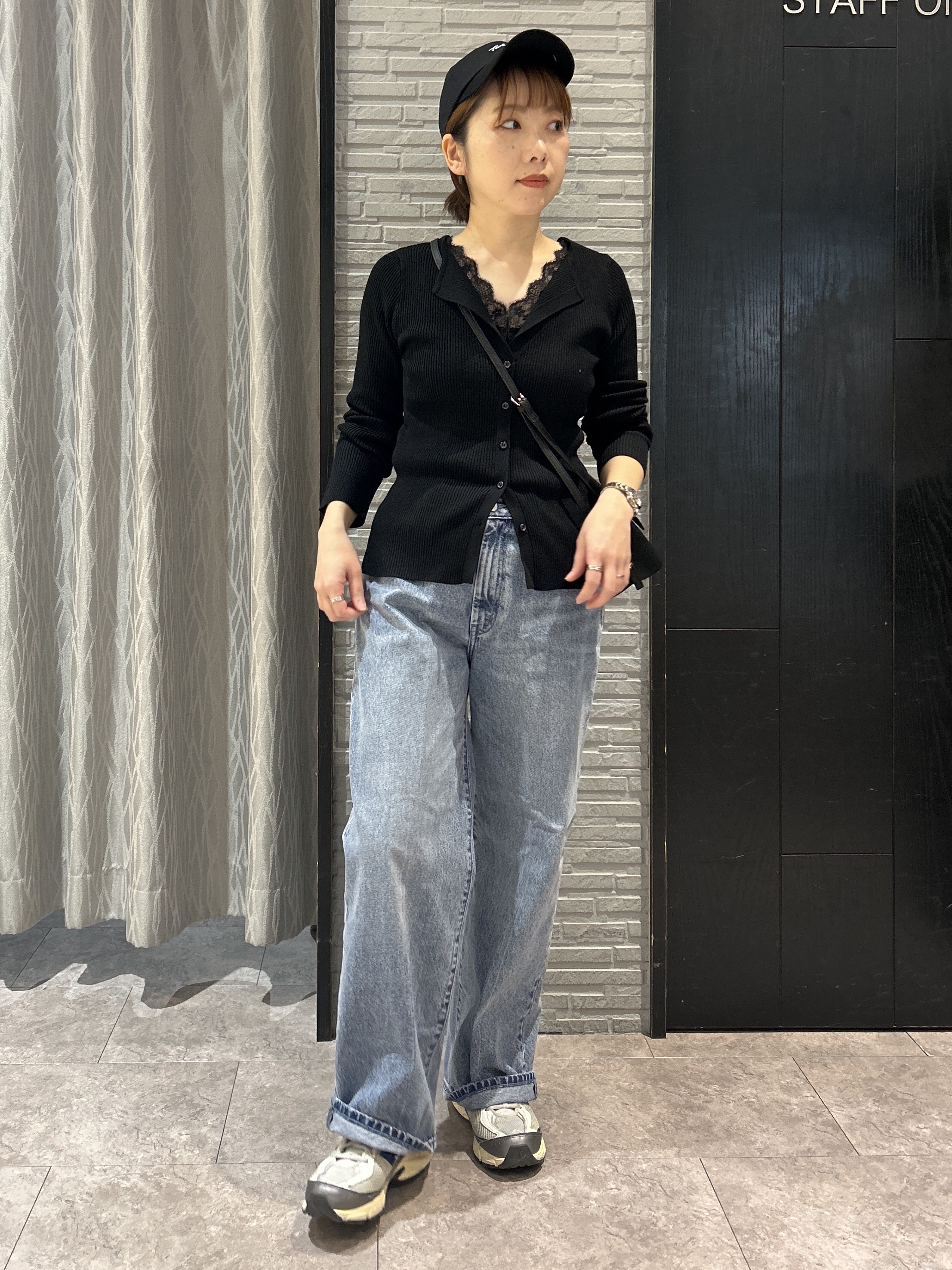 ga_riさんの「THE SHOP TK｜レースレイヤードリブニット」を使ったコーディネート