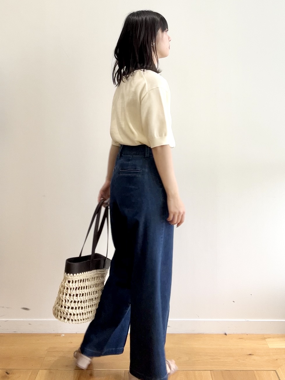 RINAさんの「OPAQUE.CLIP｜ビッグポロ衿ニット【洗濯機OK】」を使ったコーディネート