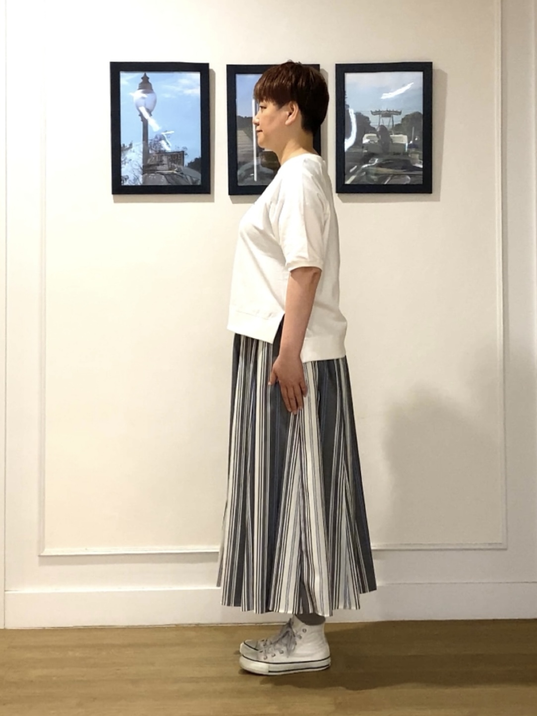 Hiroさんの「Dessin｜【洗える】ミニ裏毛刺繍ロゴプルオーバー」を使ったコーディネート