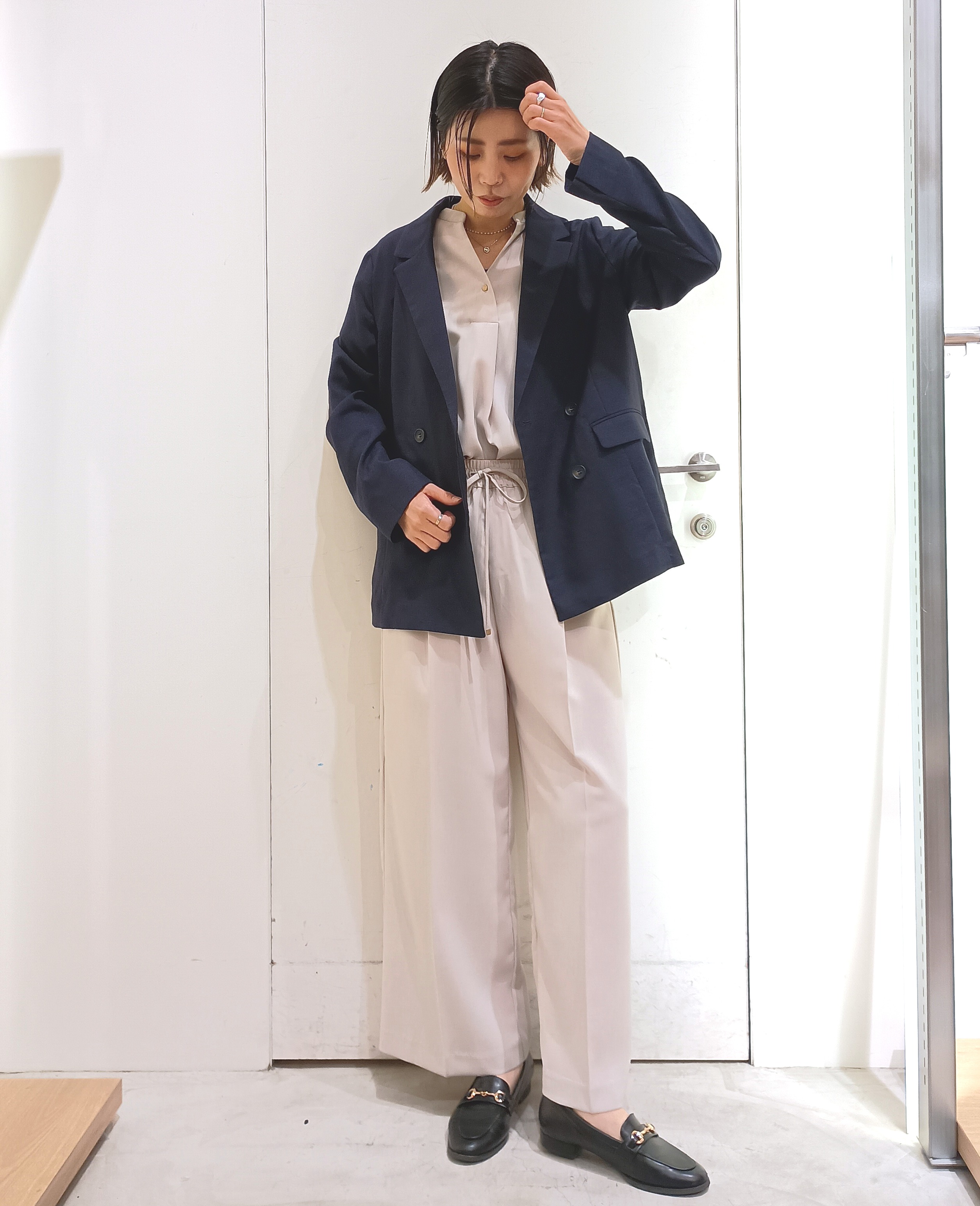 shinkoさんの「OPAQUE.CLIP｜【UV／接触冷感】ダブルブレストジャケット《防シワ加工／洗える》」を使ったコーディネート