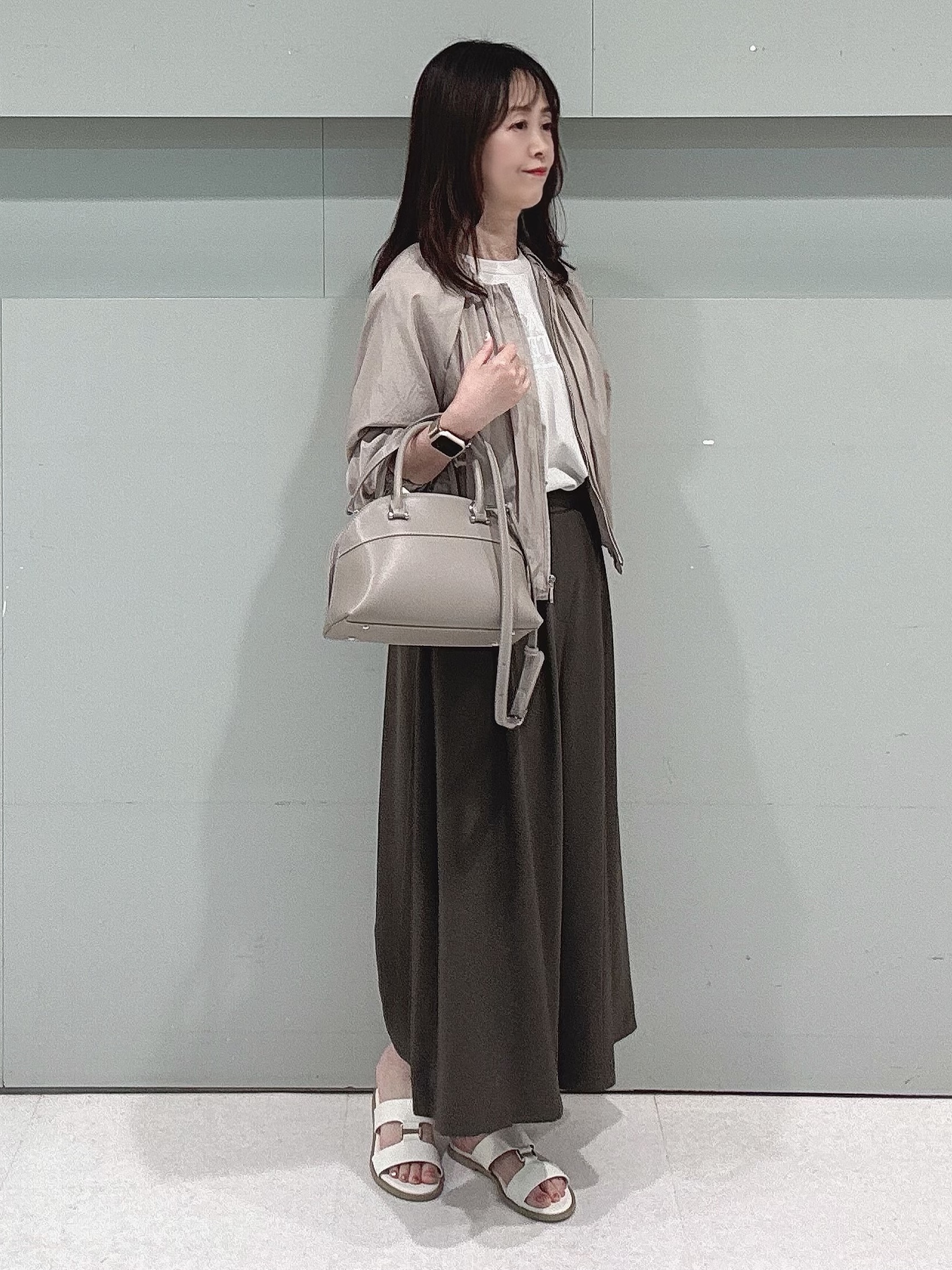 makiさんの「UNTITLED｜【セットアップ可/はっ水】シャイニータイプライターブルゾン」を使ったコーディネート