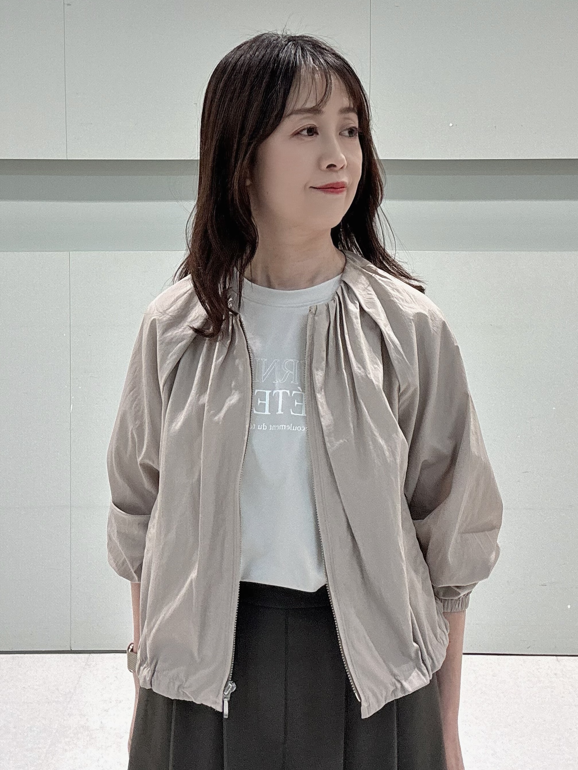 makiさんの「UNTITLED｜【セットアップ可/はっ水】シャイニータイプライターブルゾン」を使ったコーディネート