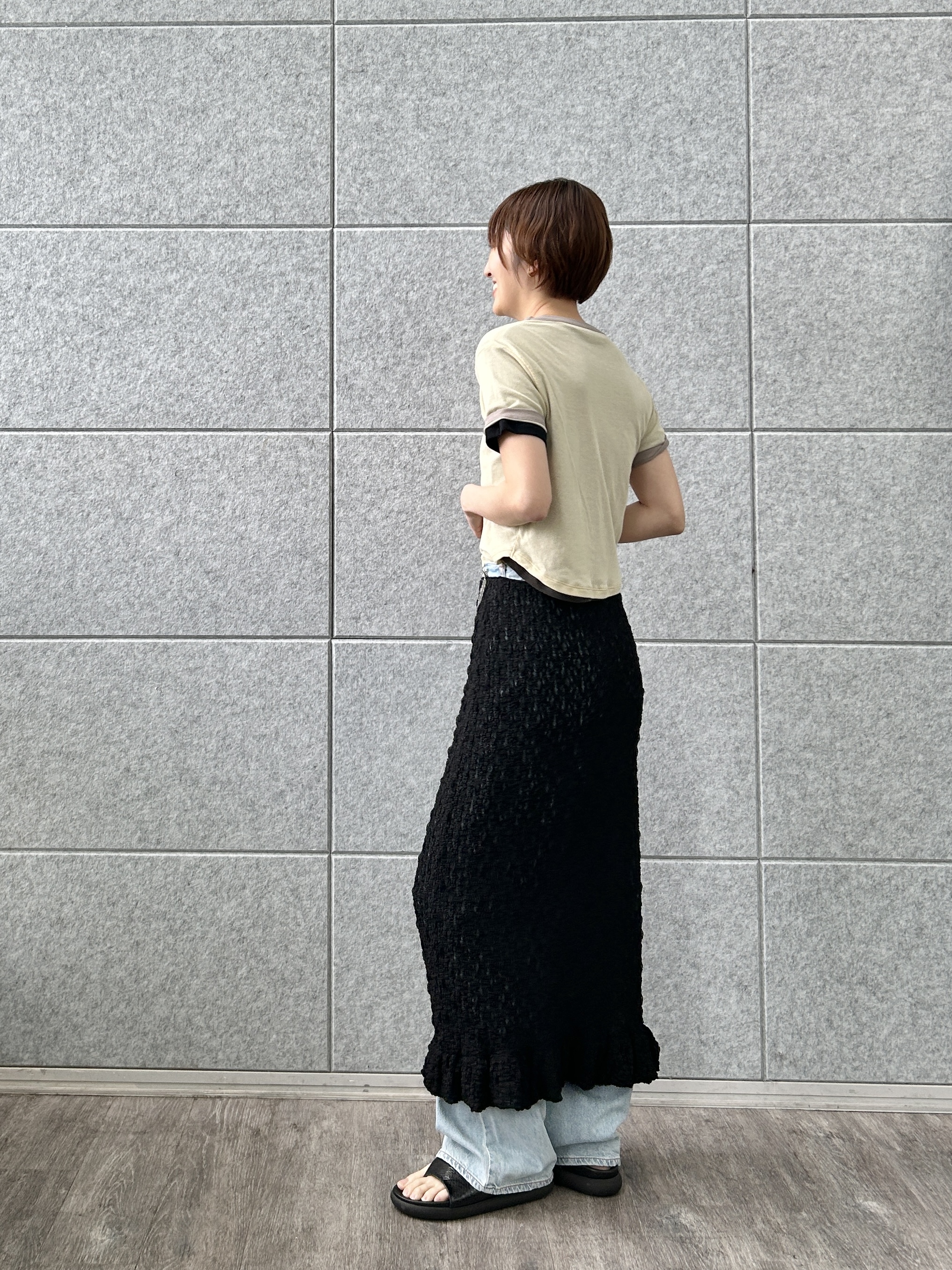 harunaさんの「CODE A｜sheer ringer tee」を使ったコーディネート