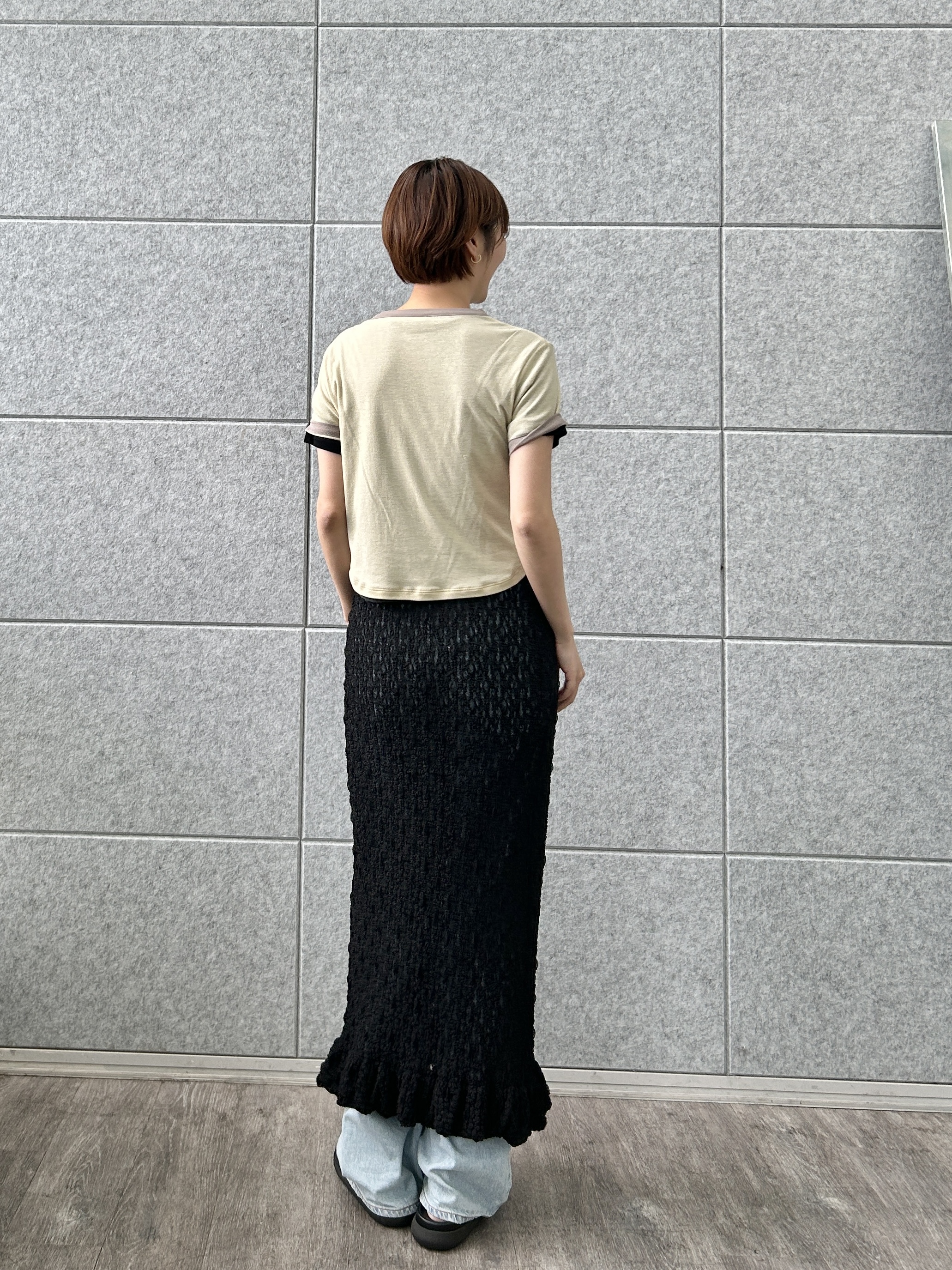 harunaさんの「CODE A｜sheer ringer tee」を使ったコーディネート