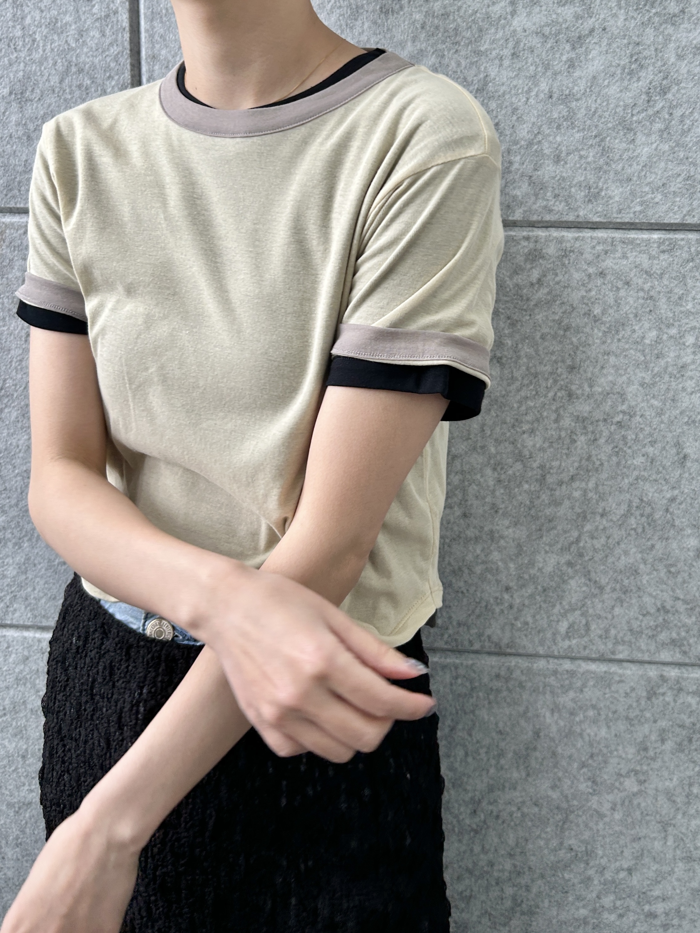 harunaさんの「CODE A｜sheer ringer tee」を使ったコーディネート