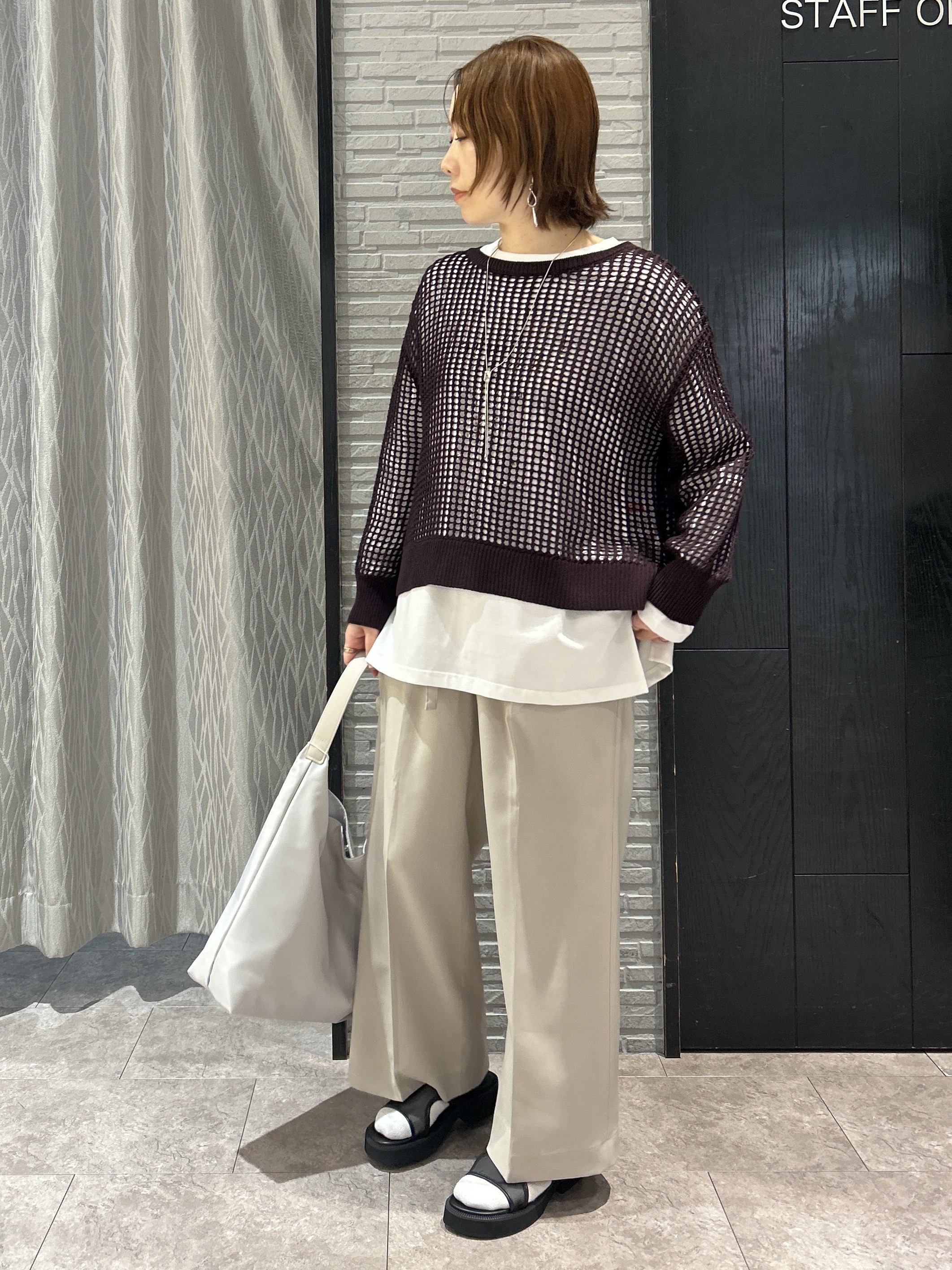 ga_riさんの「THE SHOP TK｜メッシュニットプルオーバー」を使ったコーディネート