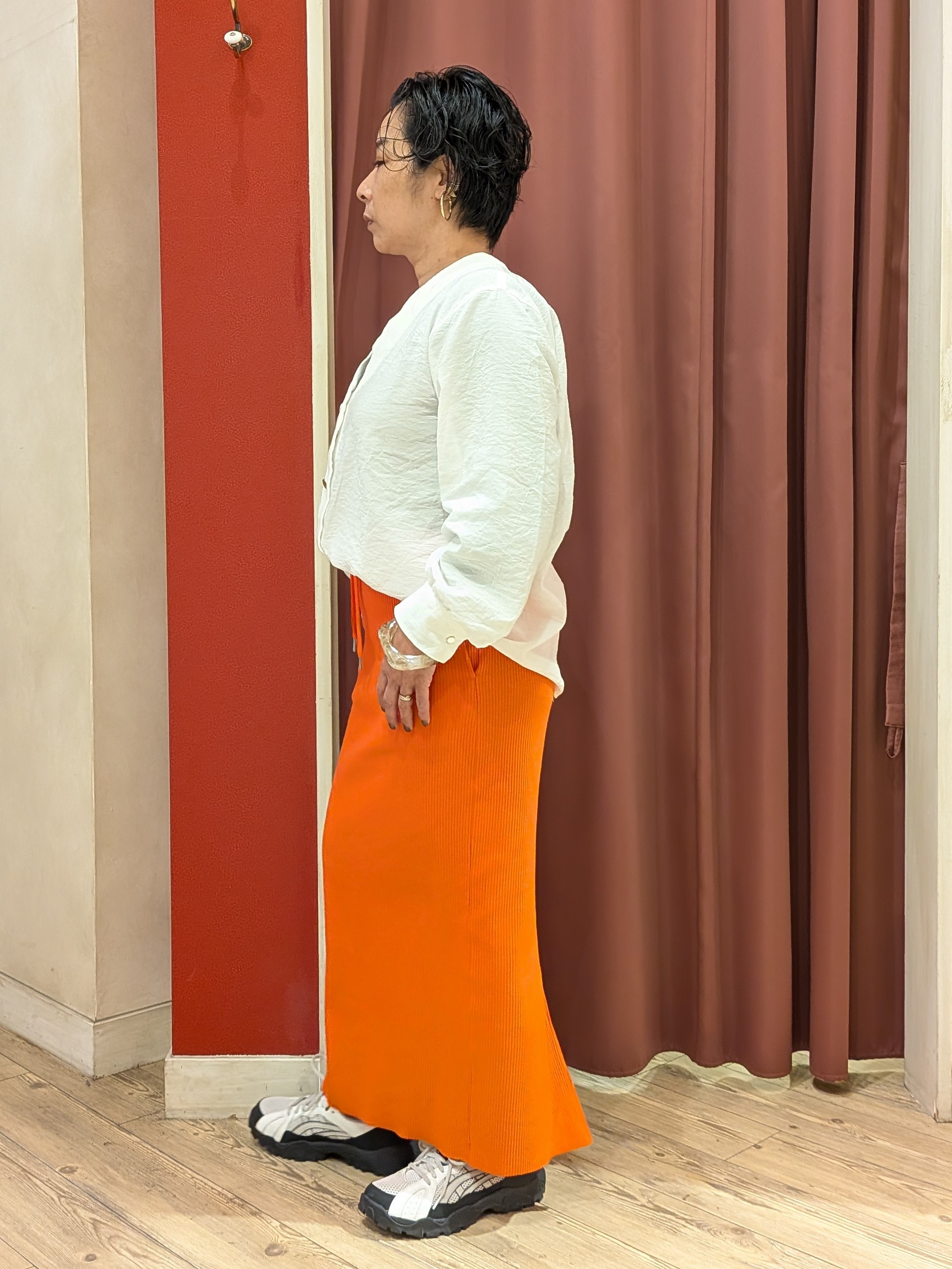 cameさんの「SHOO･LA･RUE｜【S-LL/体型カバー/Aライン】身体のラインを拾いにくい シアーシャツカーディガン」を使ったコーディネート