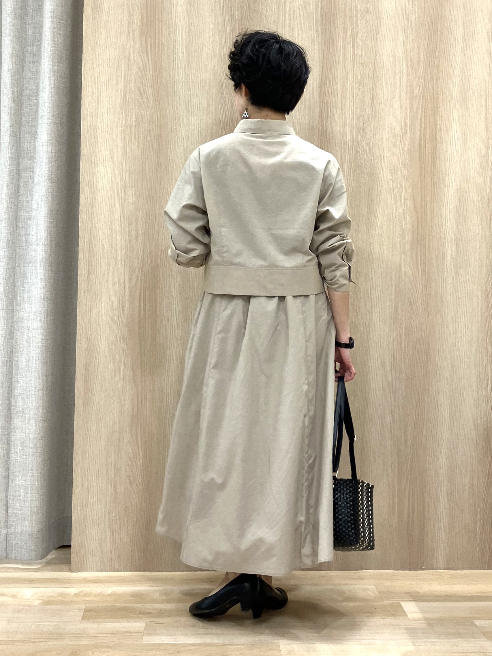 Keiさんの「grove｜【貴島明日香さん着用／イージーケア／接触冷感】麻混クロップドシャツ」を使ったコーディネート