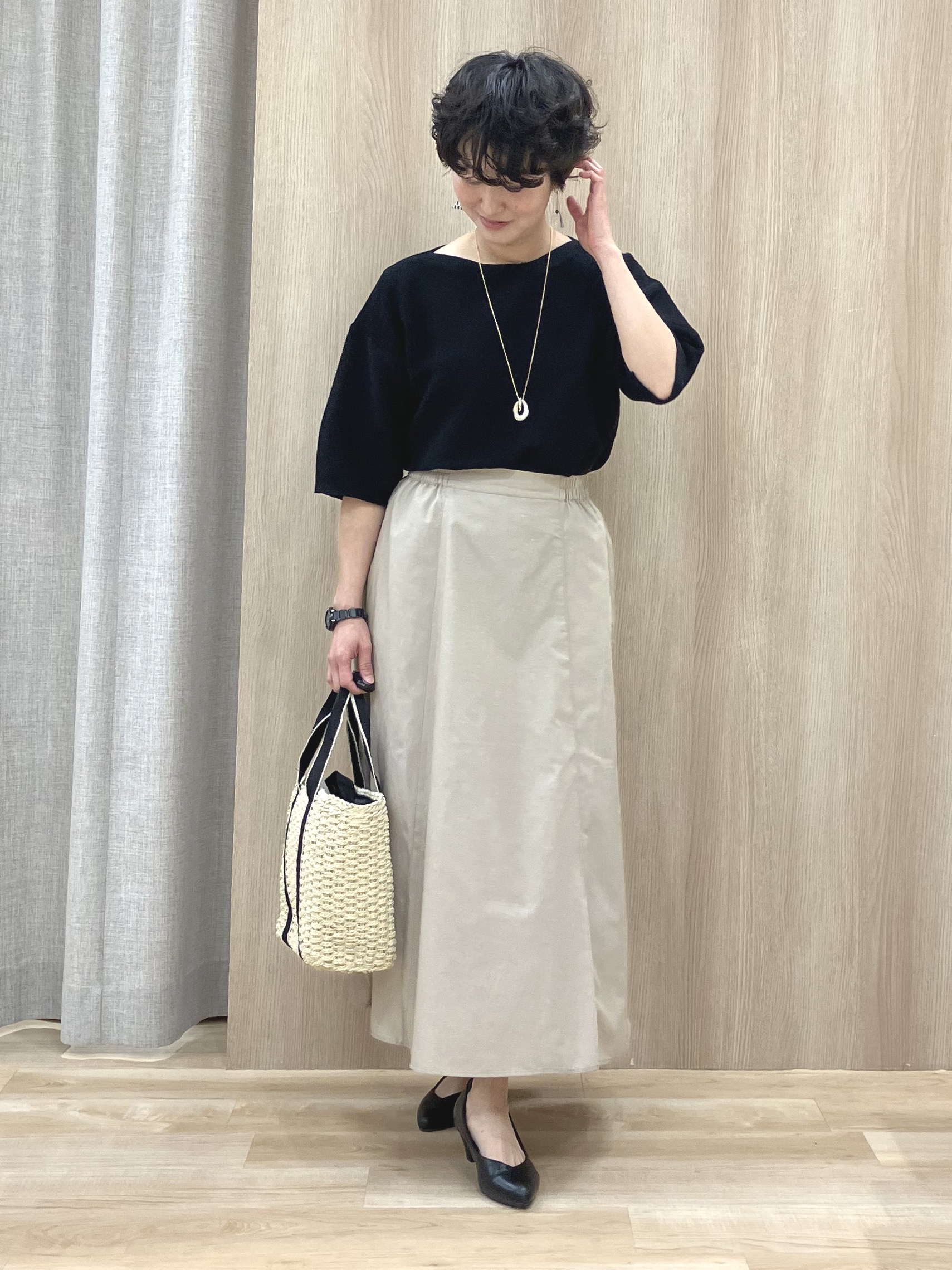 Keiさんの「grove｜【貴島明日香さん着用／イージーケア／接触冷感】麻混クロップドシャツ」を使ったコーディネート