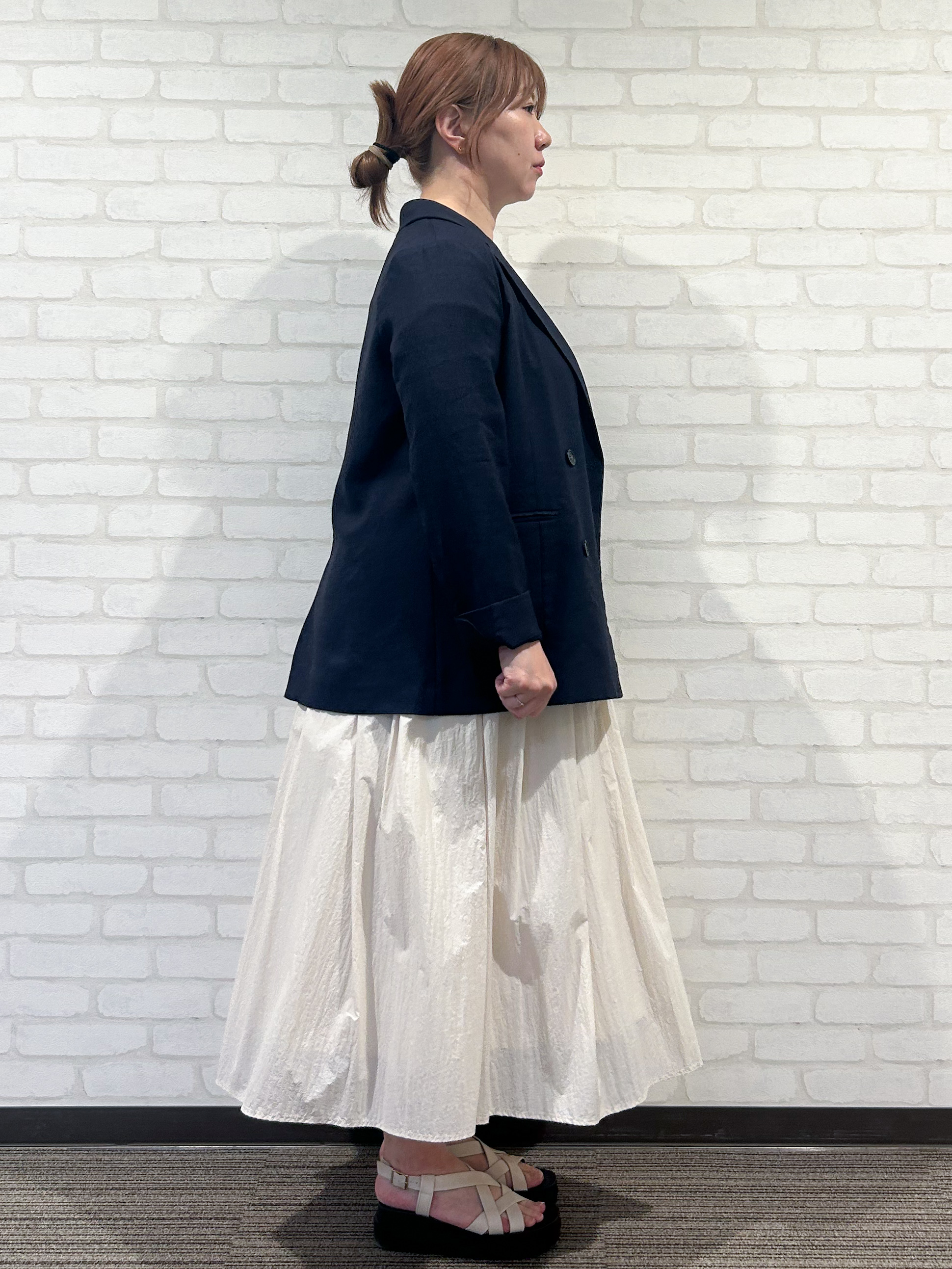 mochiさんの「OPAQUE.CLIP｜【UV／接触冷感】ダブルブレストジャケット《防シワ加工／洗える》」を使ったコーディネート