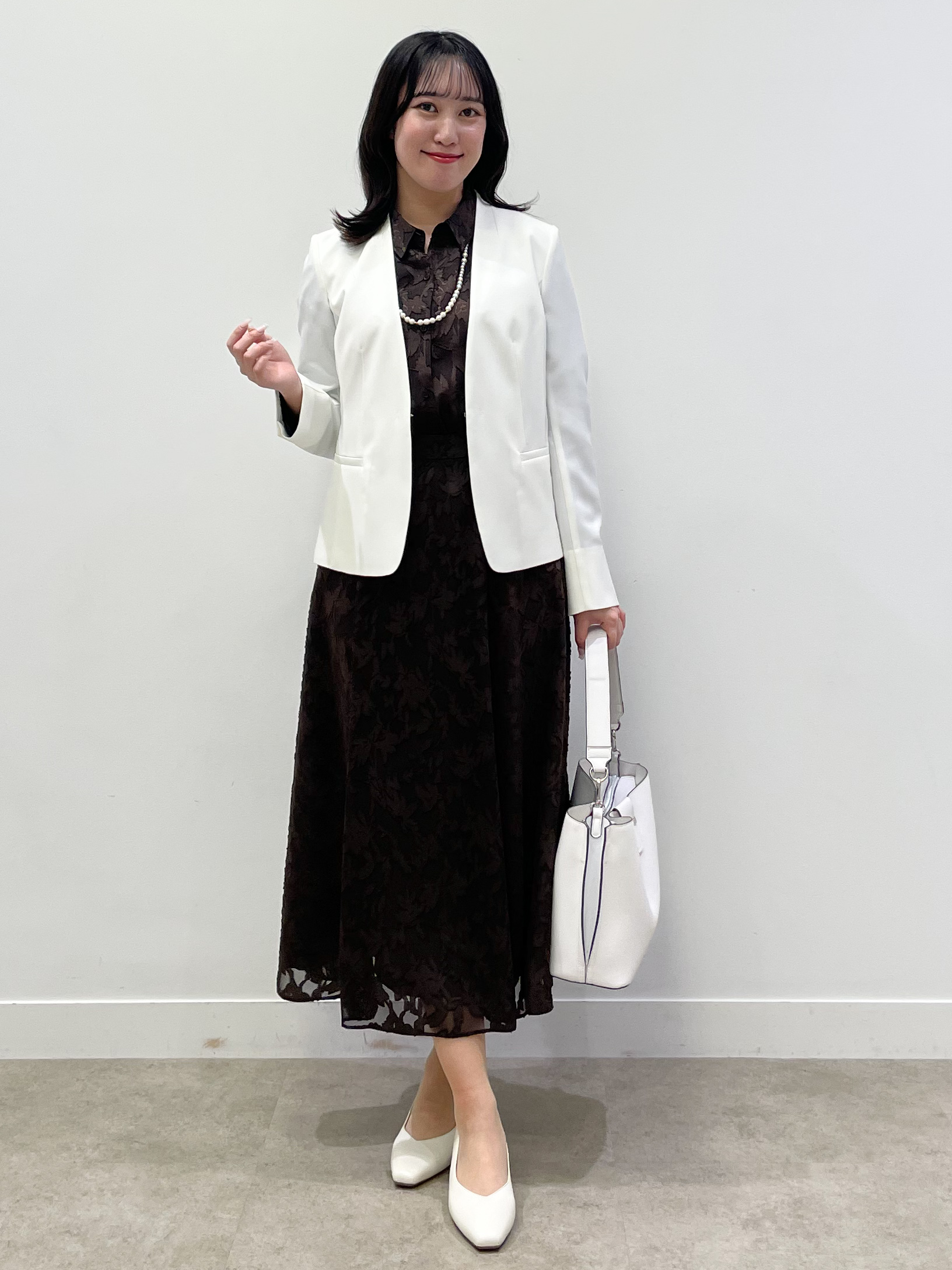 yukariさんの「Reflect｜【選べる2柄／セットアップ可】シャツ衿シアーブラウス」を使ったコーディネート