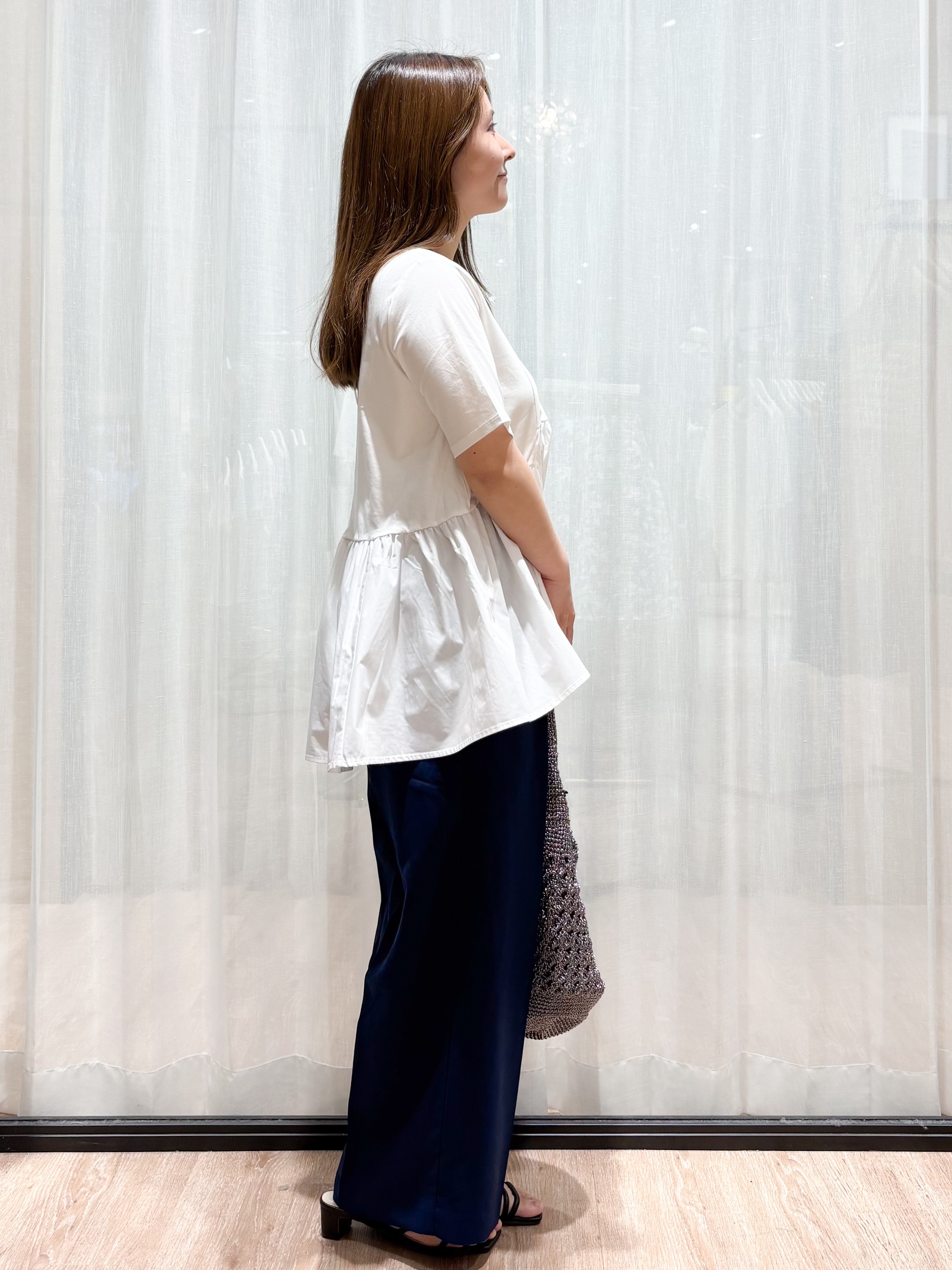 かなさんの「OPAQUE.CLIP｜ペプラムドッキングカットソー【洗濯機OK】」を使ったコーディネート